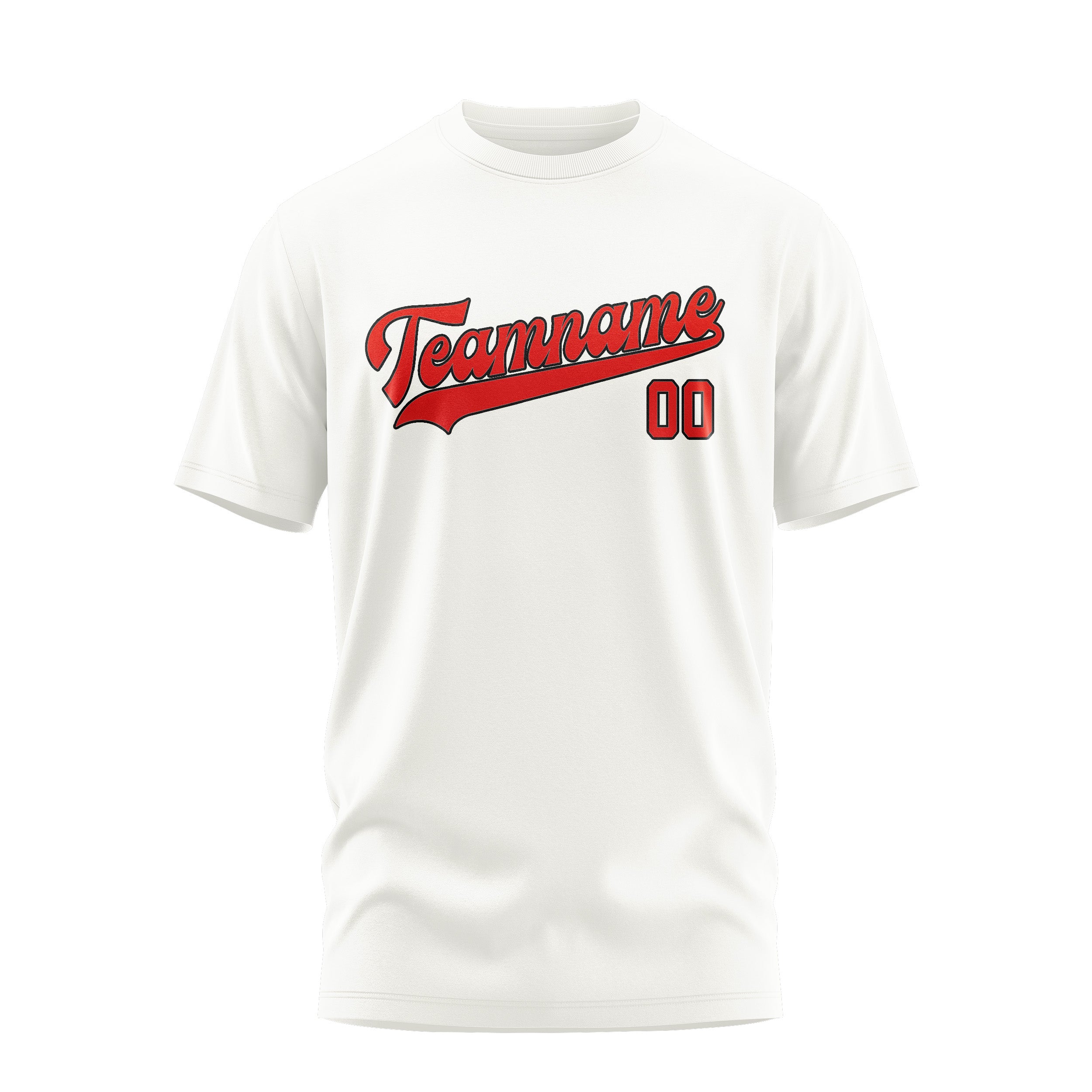 Custom White Orange Red T-Shirt