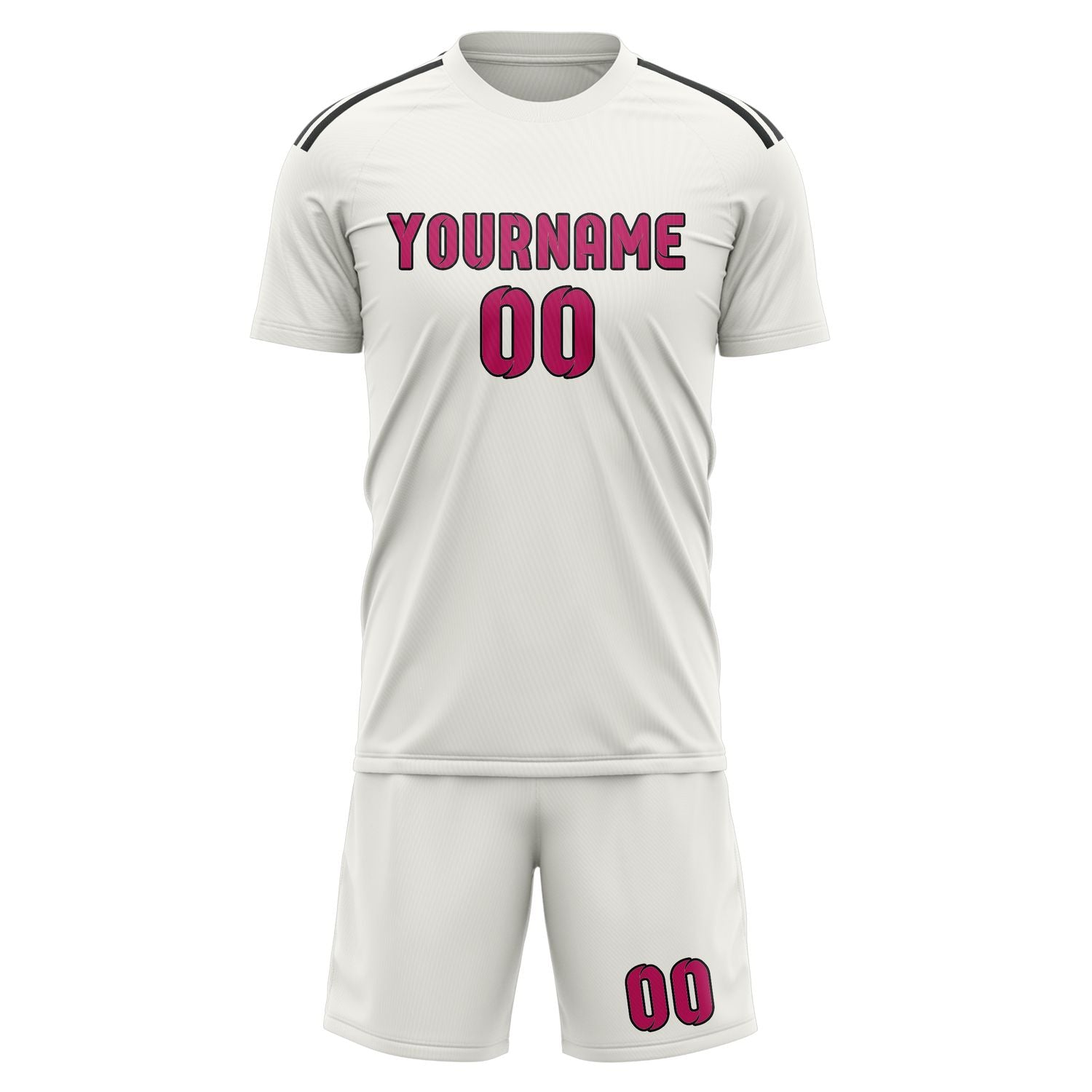 Custom White Pink Soccer Set