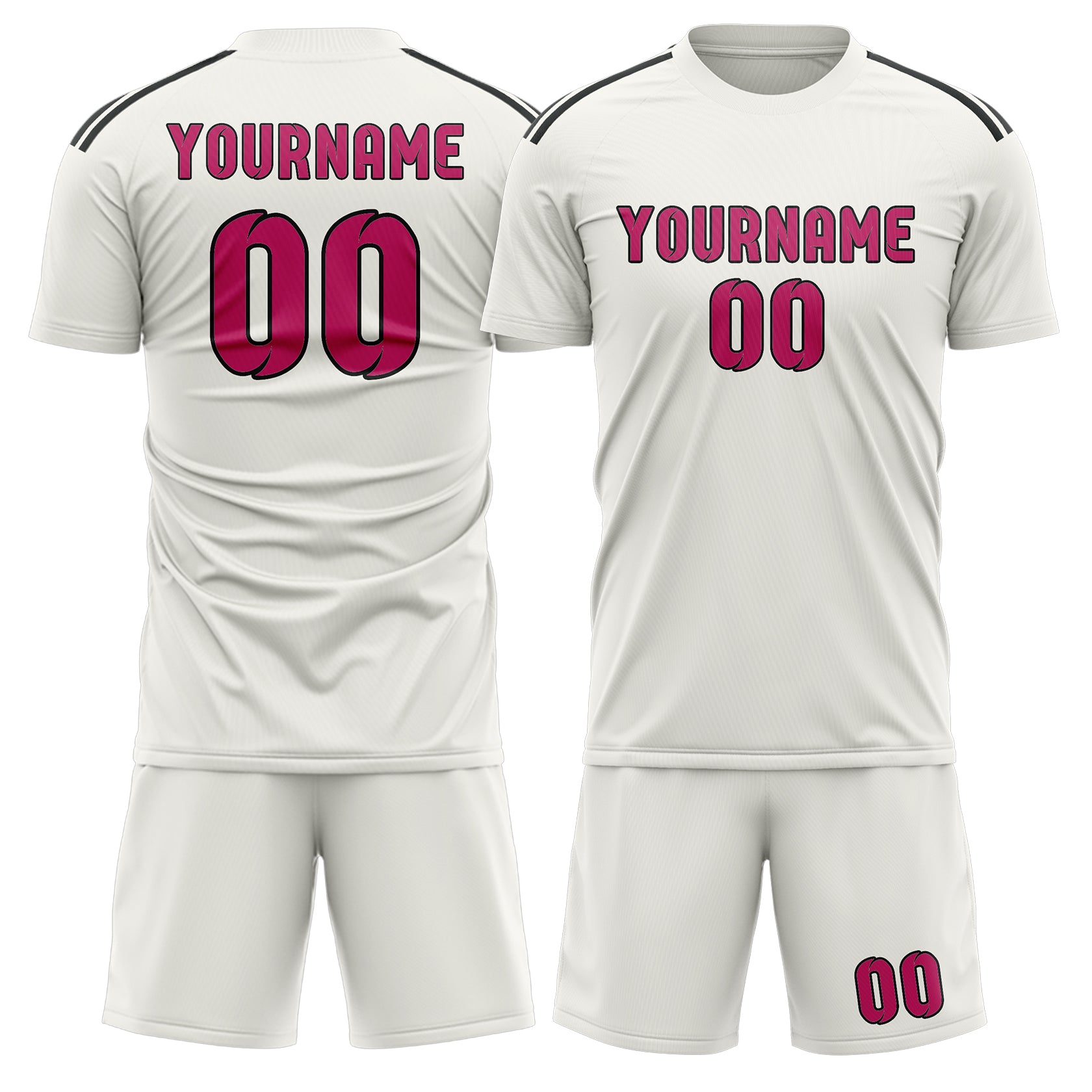 Custom White Pink Soccer Set