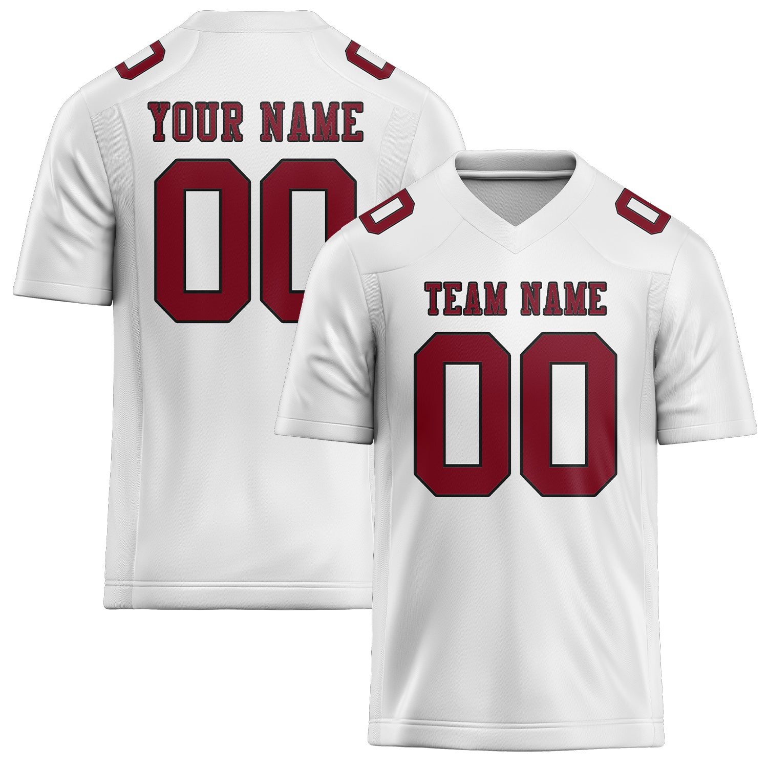 Custom White Crimson Red Football Jersey