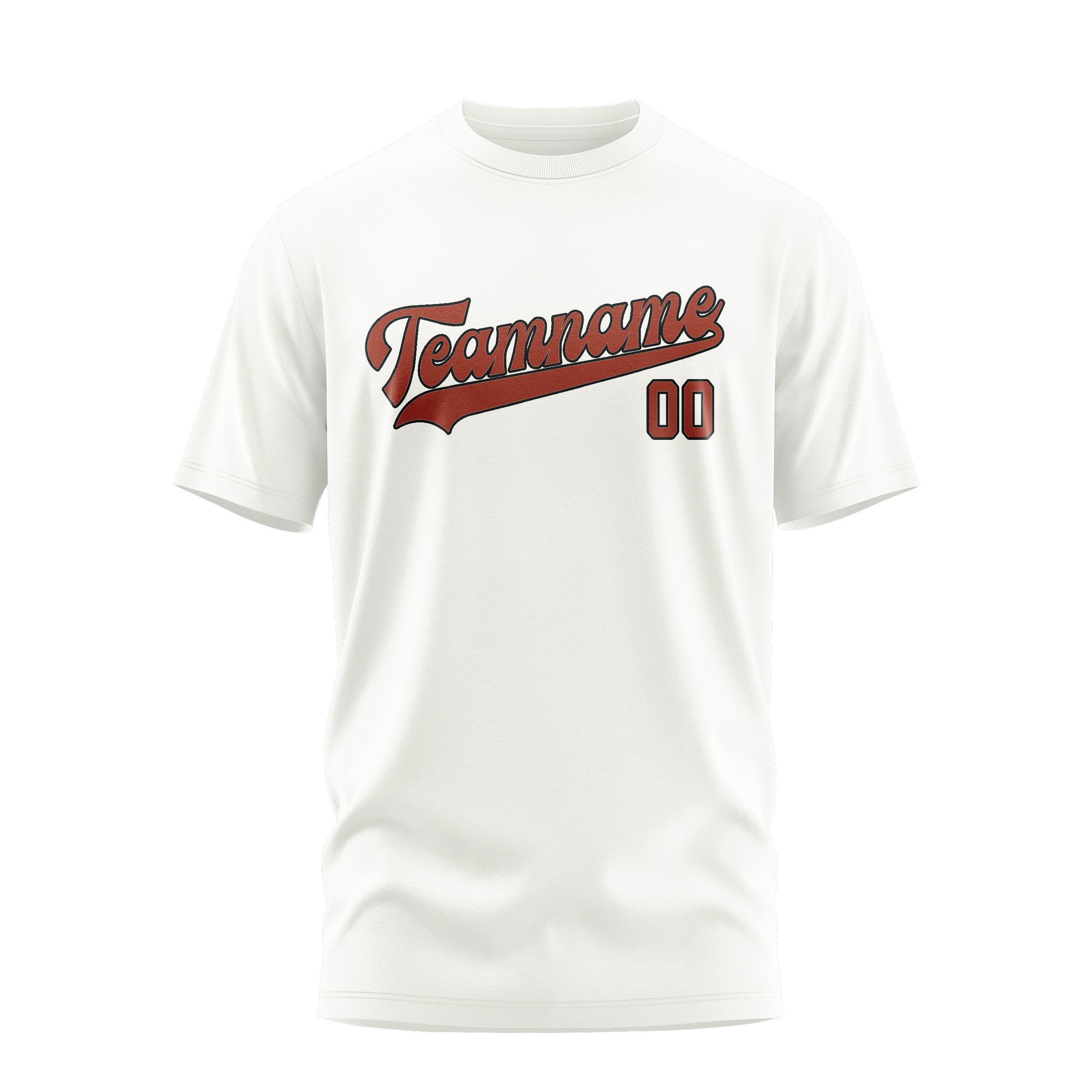 Custom White Coral Red T-Shirt