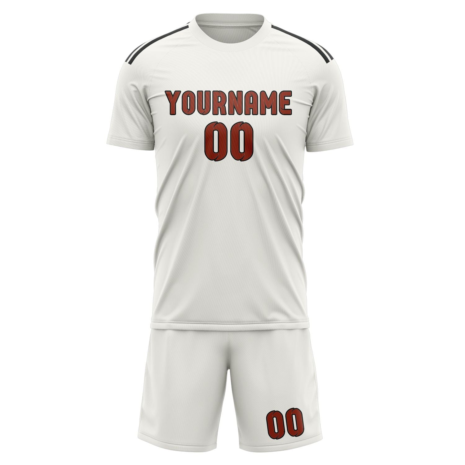 Custom White Coral Red Soccer Set
