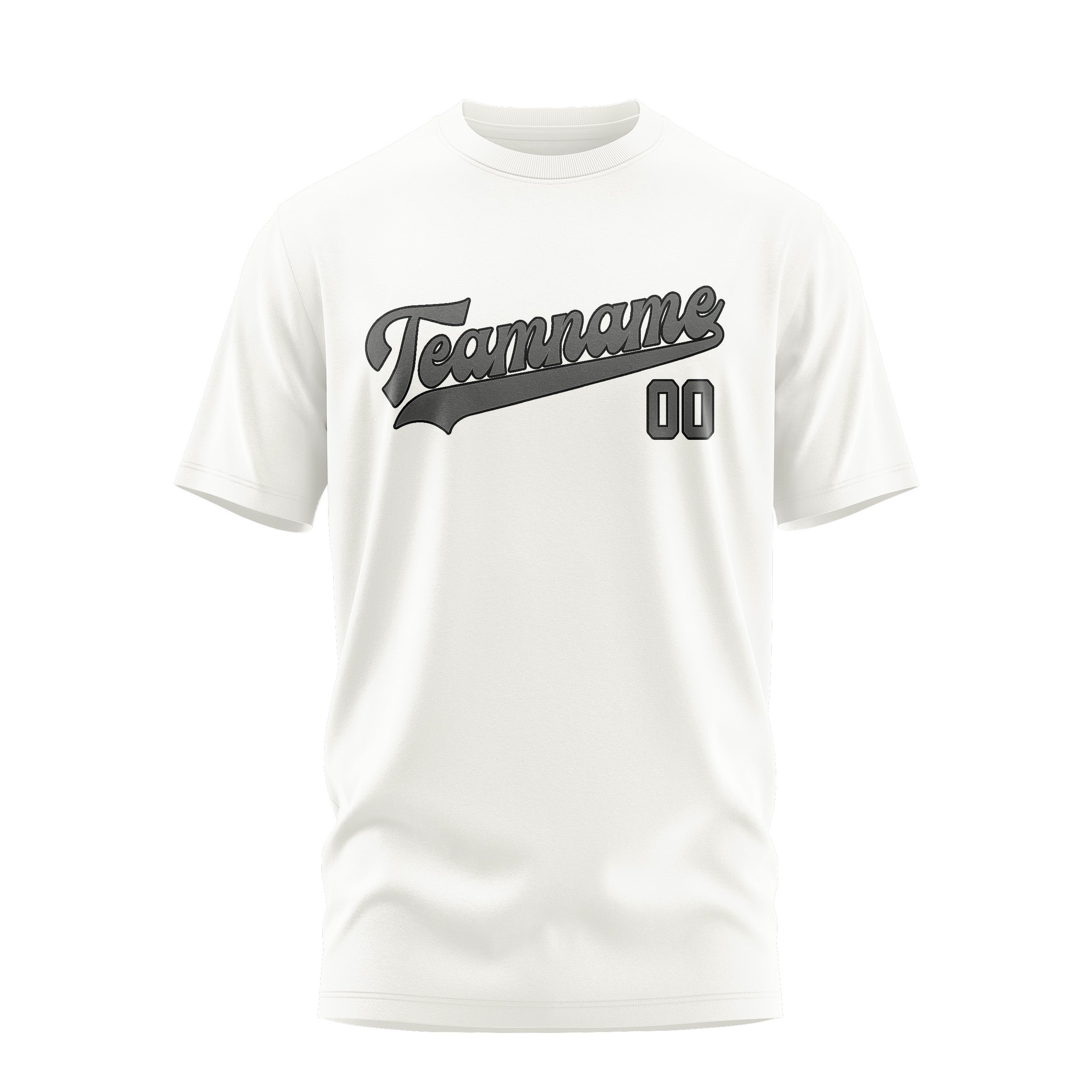 Custom White Dark Grey T-Shirt