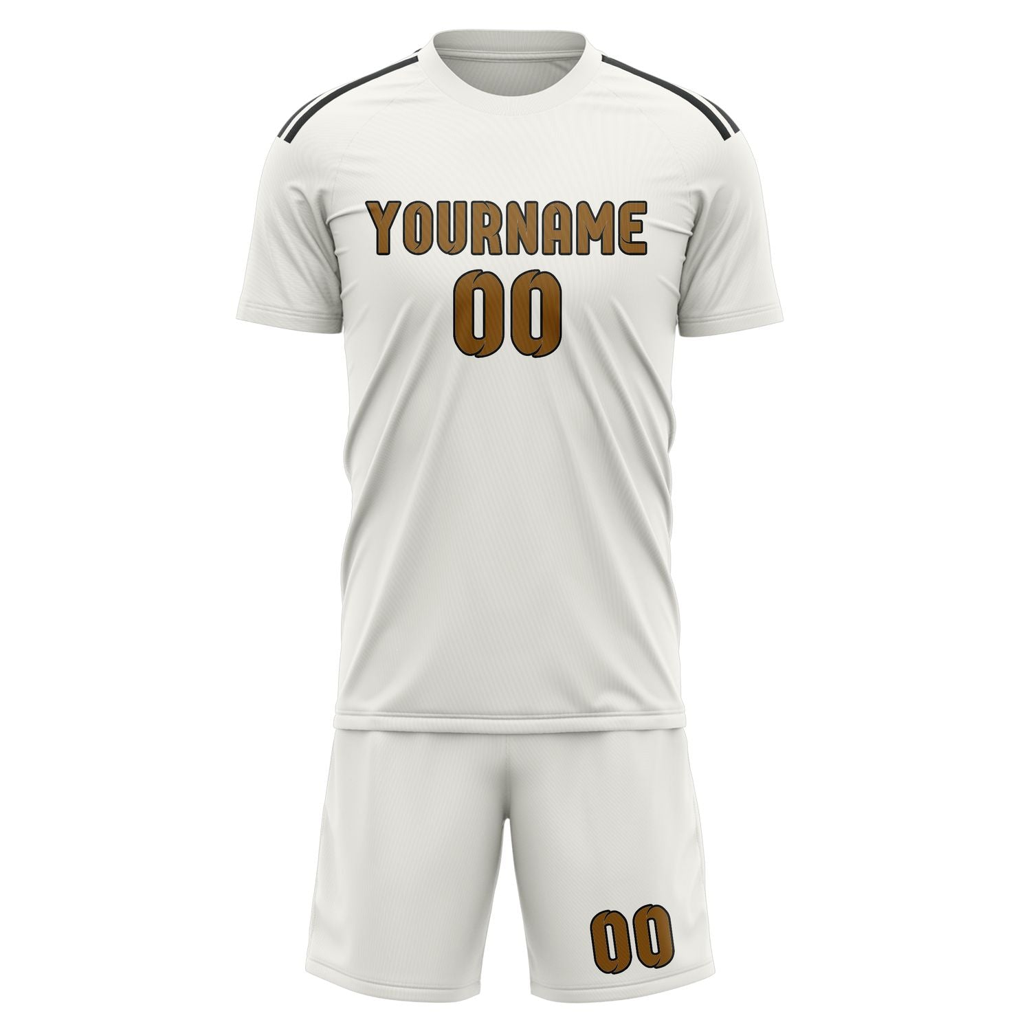 Custom White Khaki Soccer Set