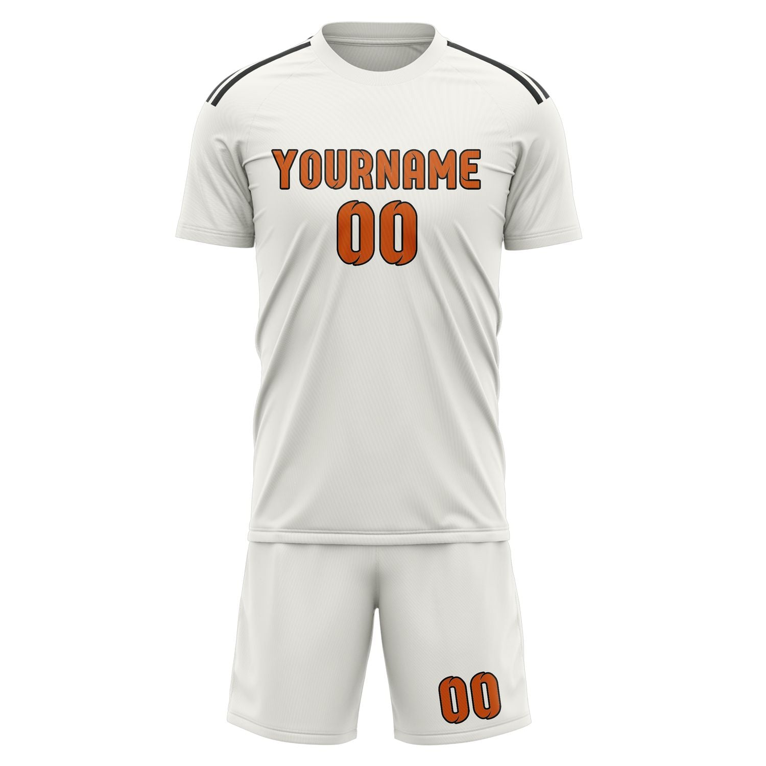 Custom White Orange Soccer Set