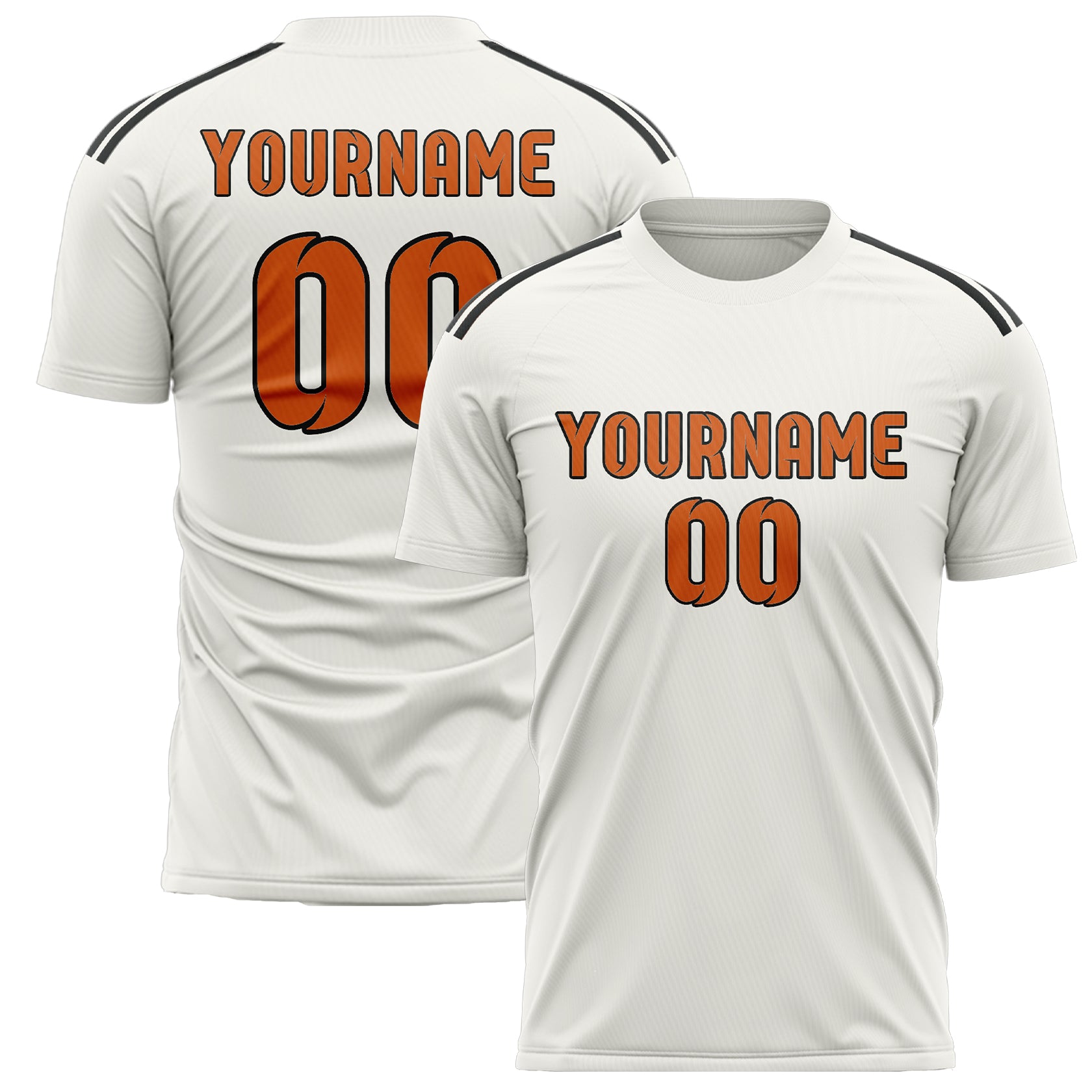 Custom White Orange Soccer Jersey