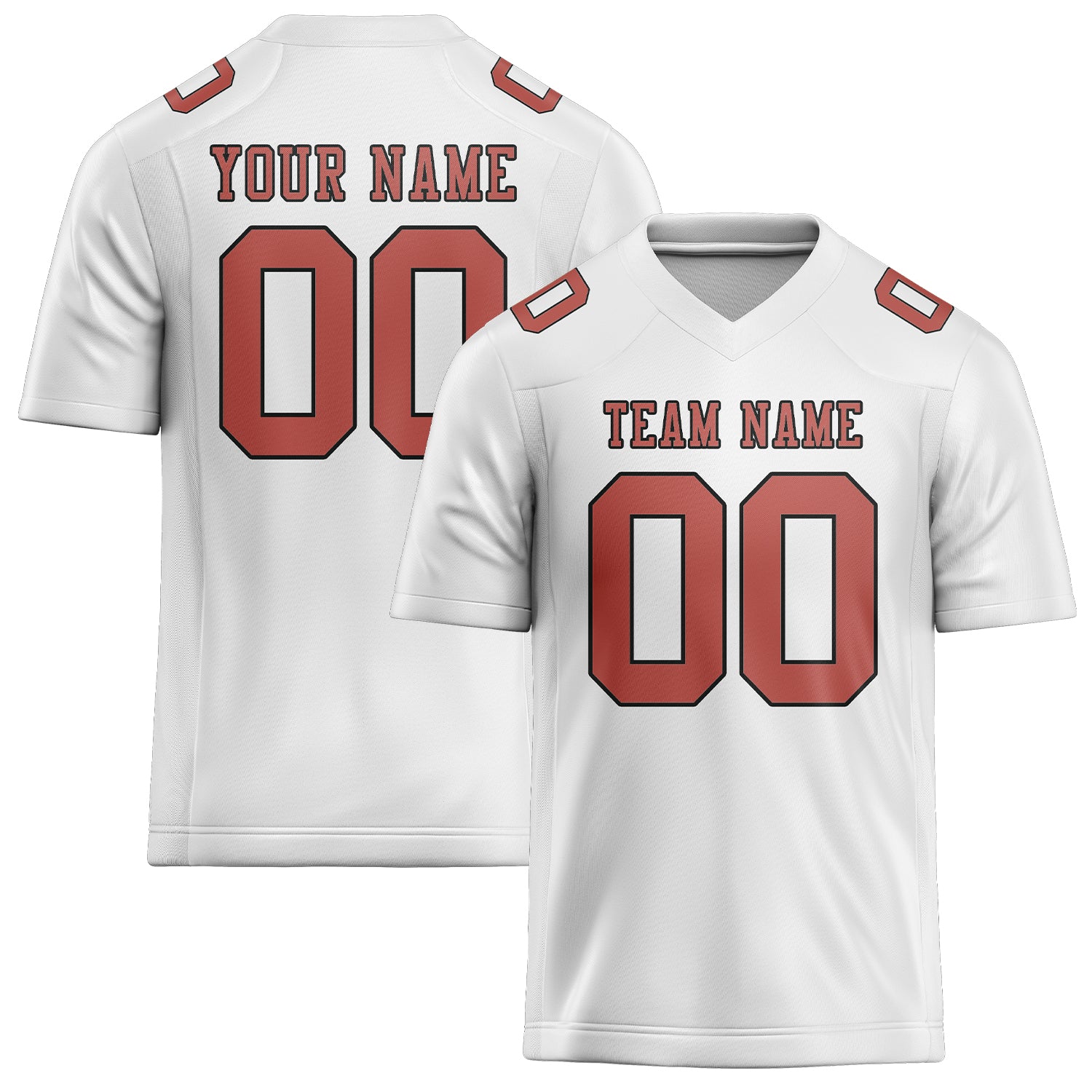 Custom White Copper Rose Football Jersey