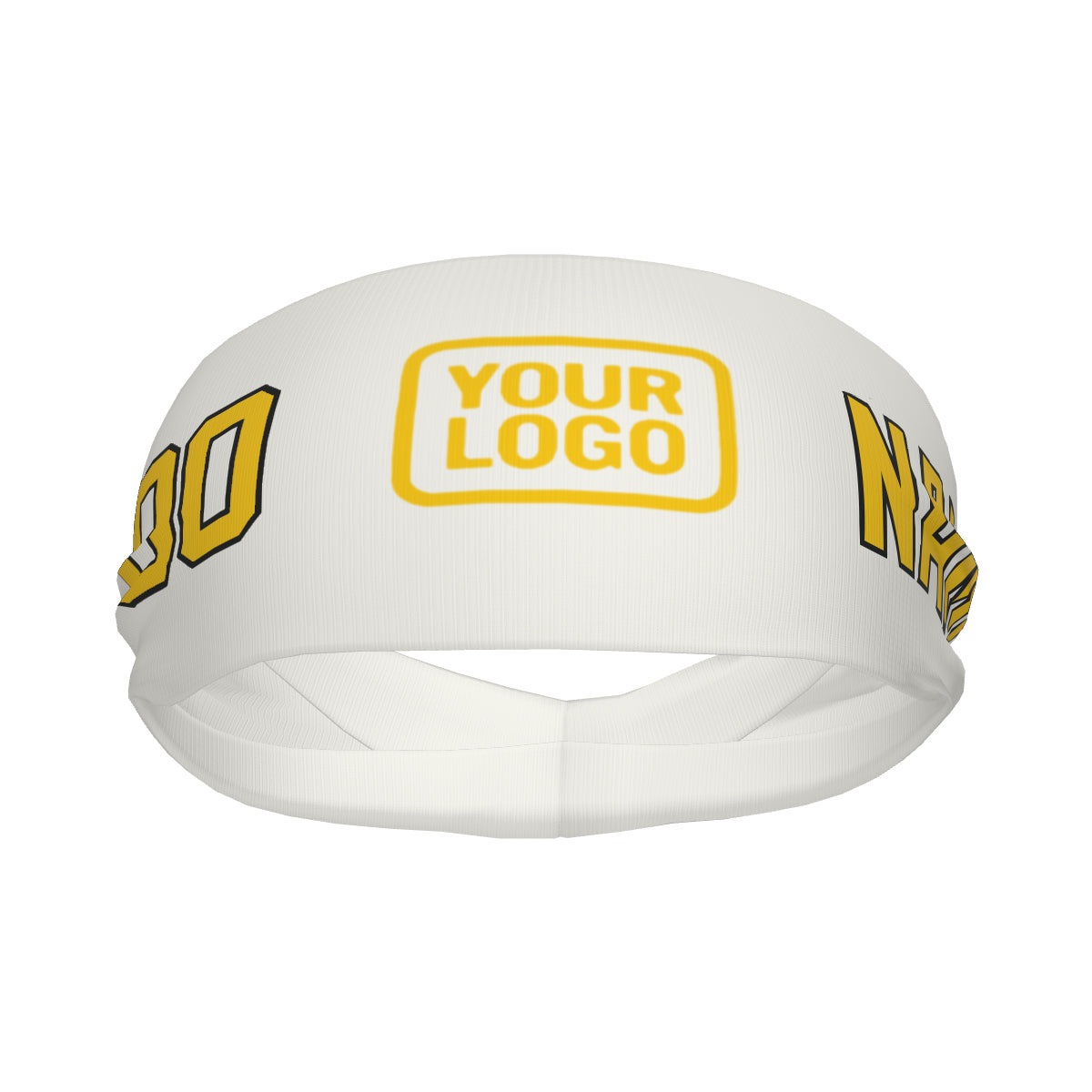 Custom White Gold Sports headband