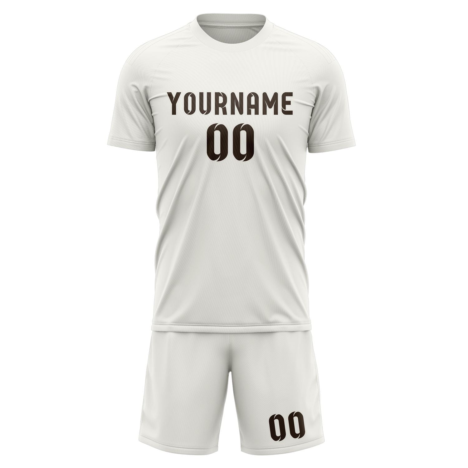 Custom White Brown Soccer Set