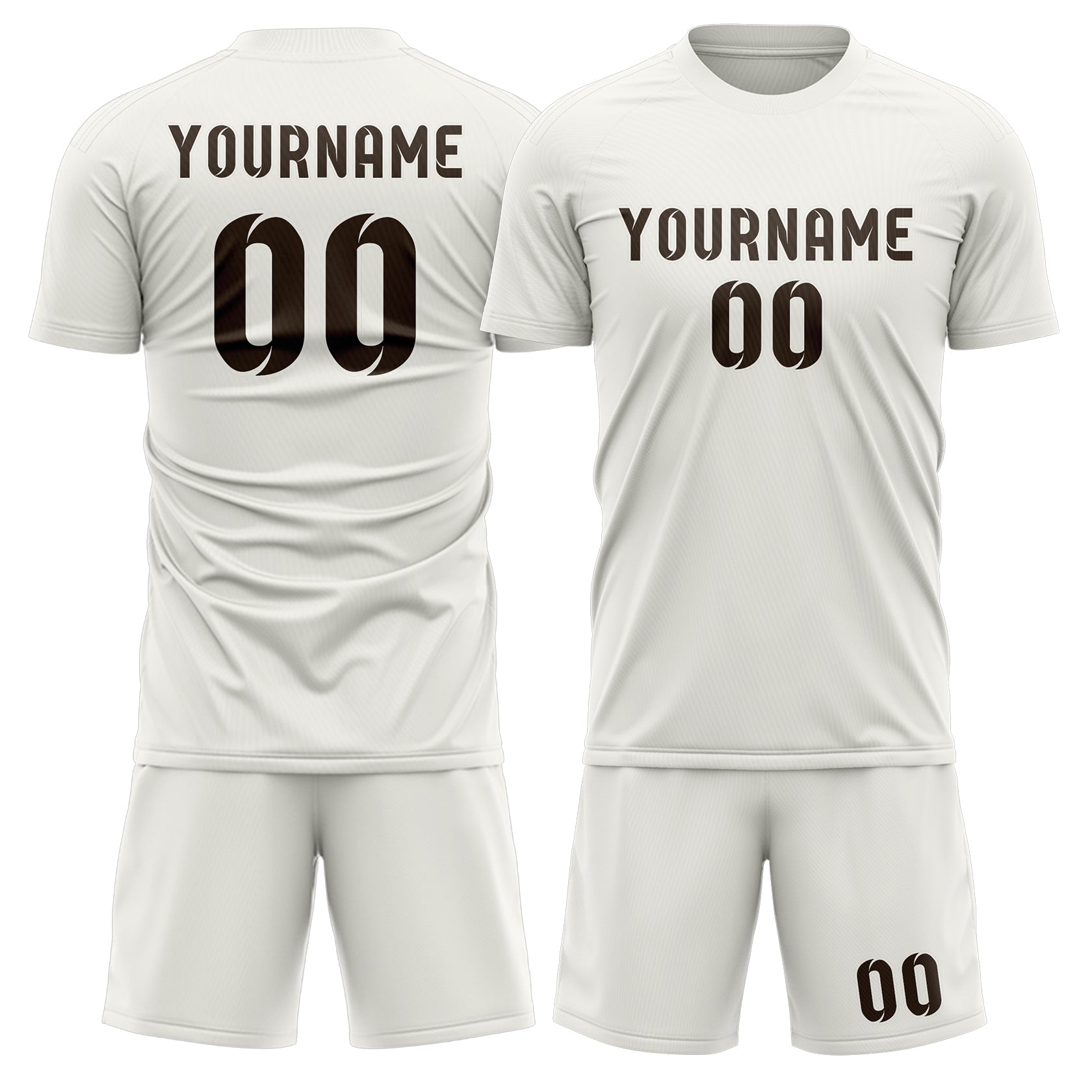 Custom White Brown Soccer Set