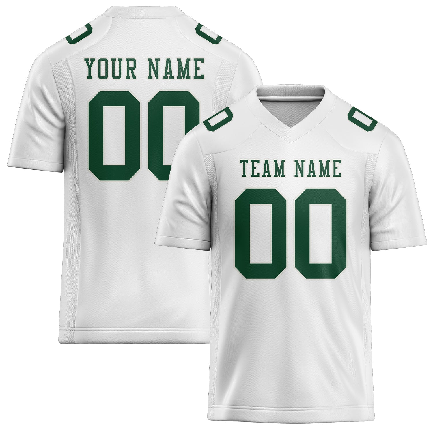 Custom White Green Football Jersey