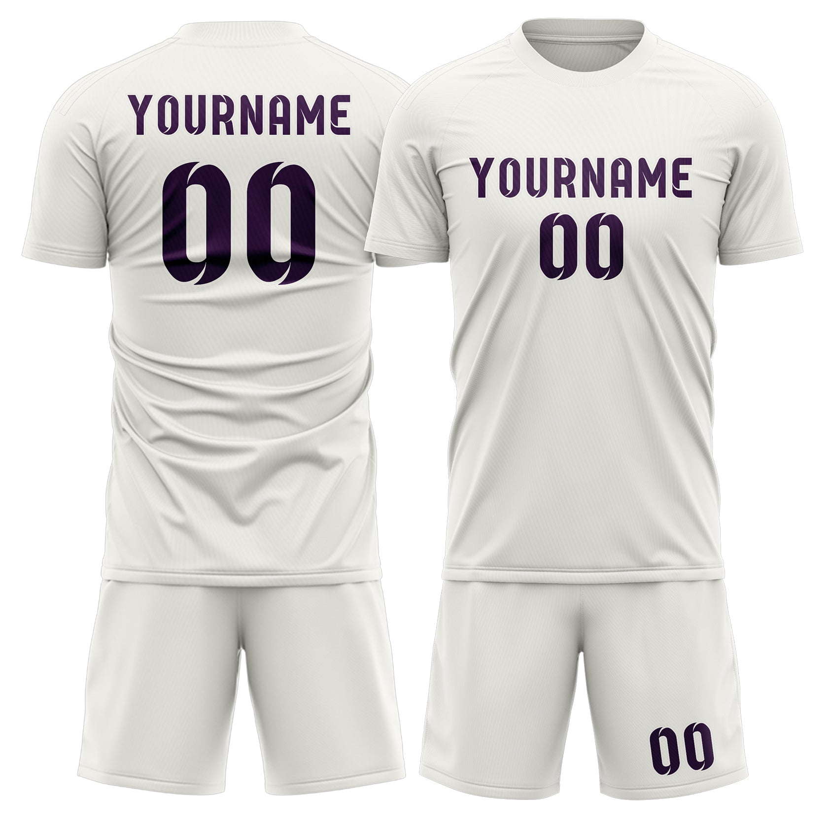 Custom White Purple Soccer Set