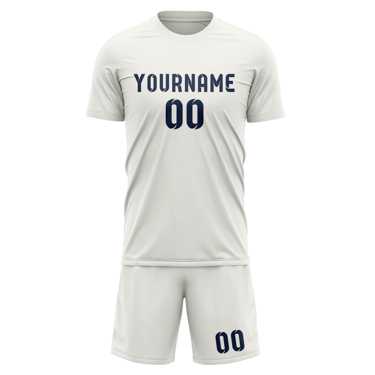 Custom White Blue Soccer Set