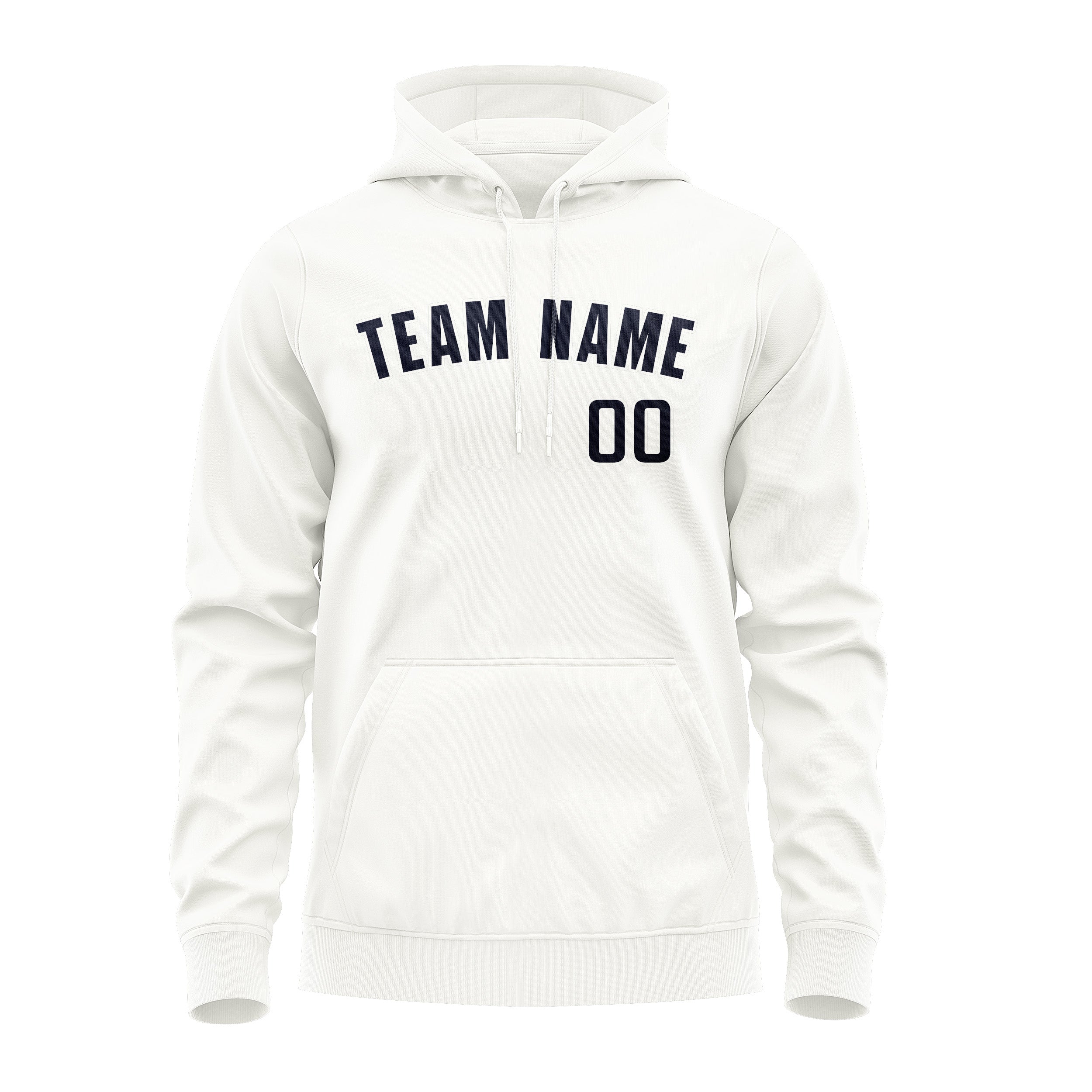 Custom White Navy Hoodie