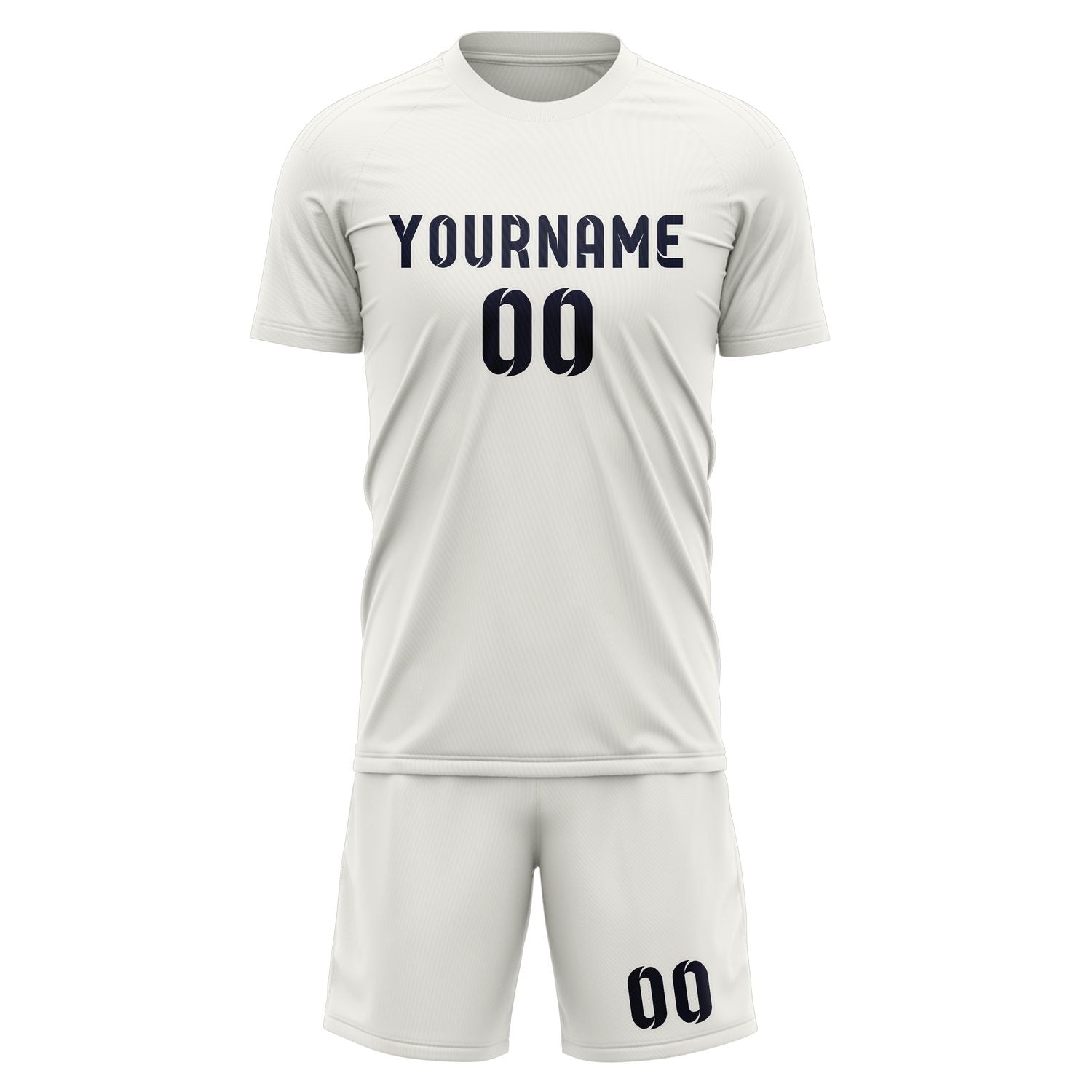 Custom White Navy Soccer Set