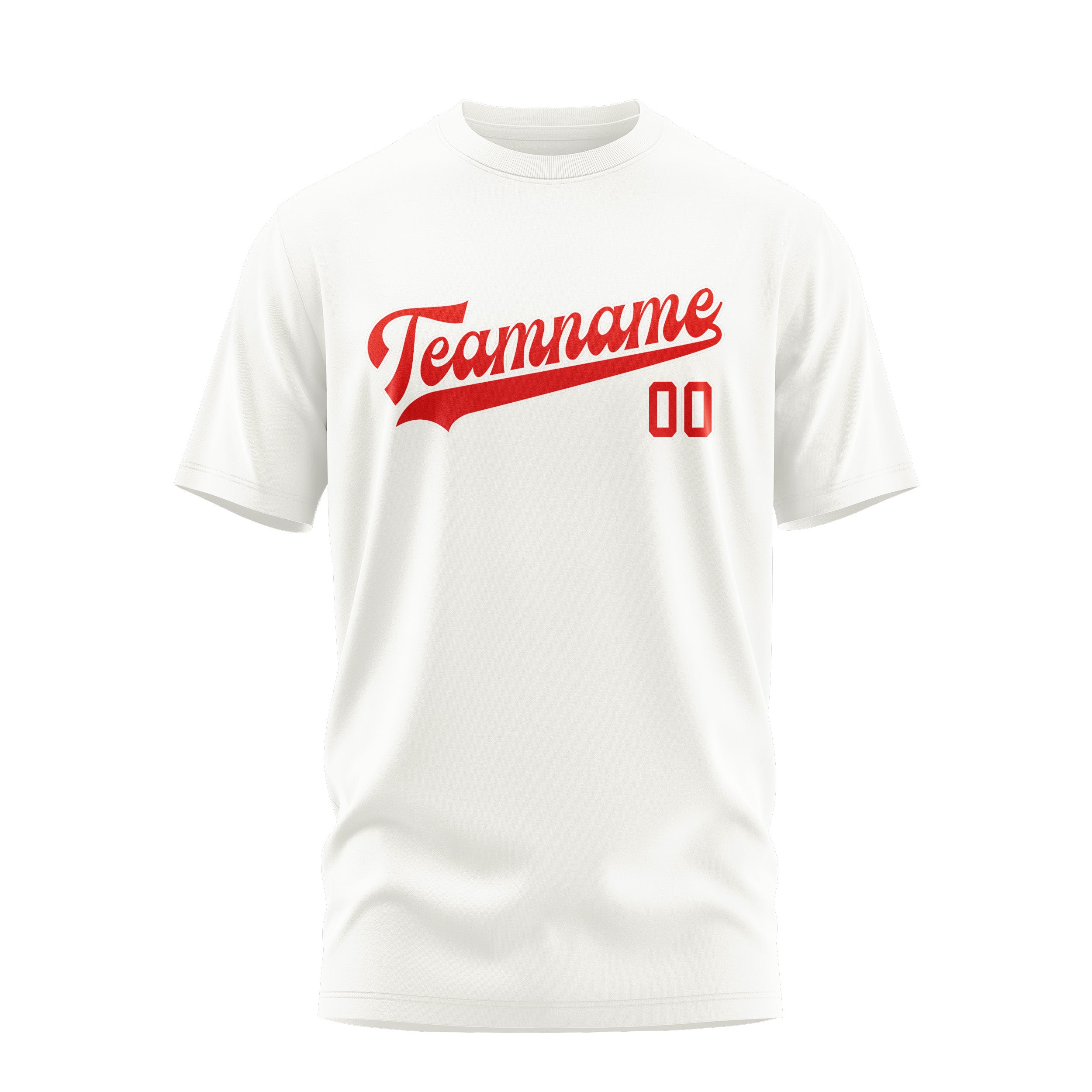 Custom White Orange Red T-Shirt