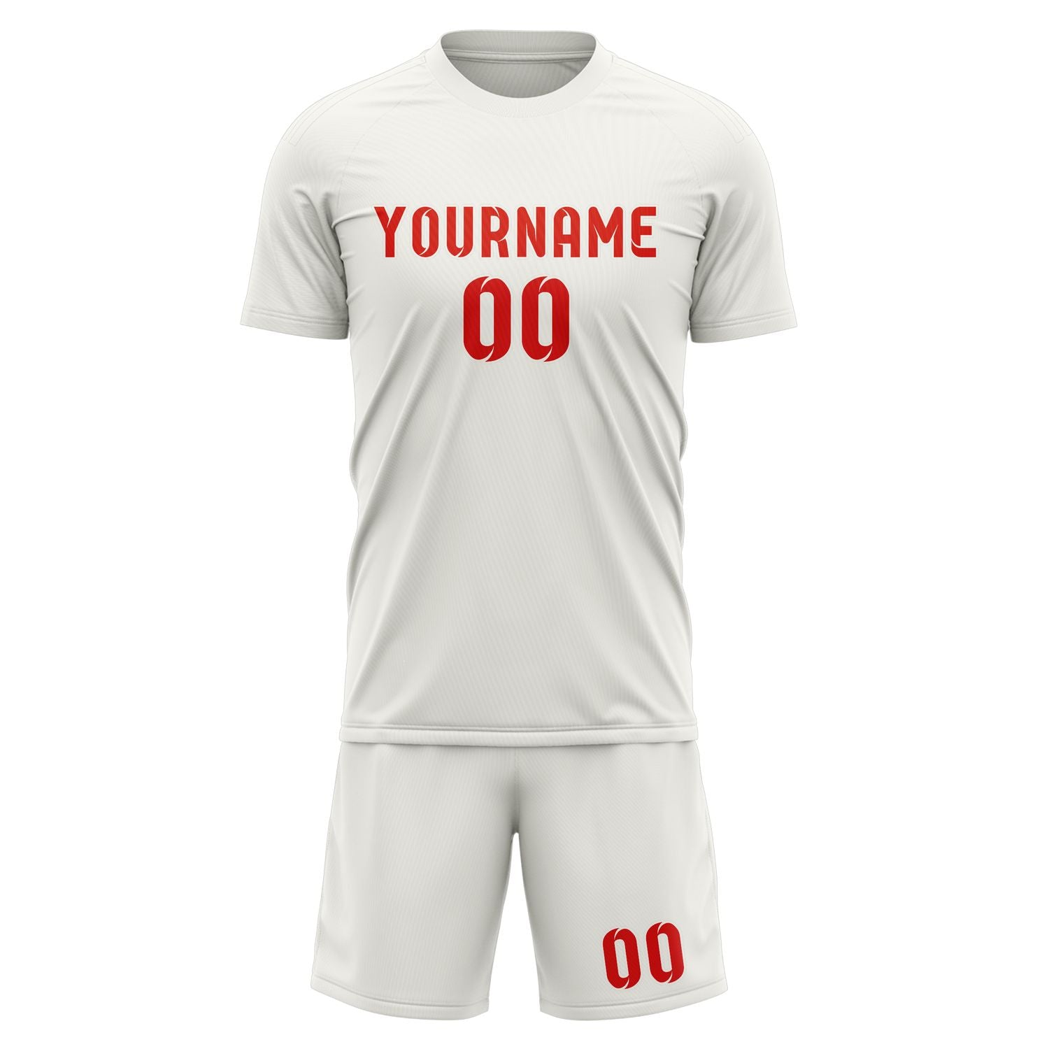 Custom White Orange Red Soccer Set