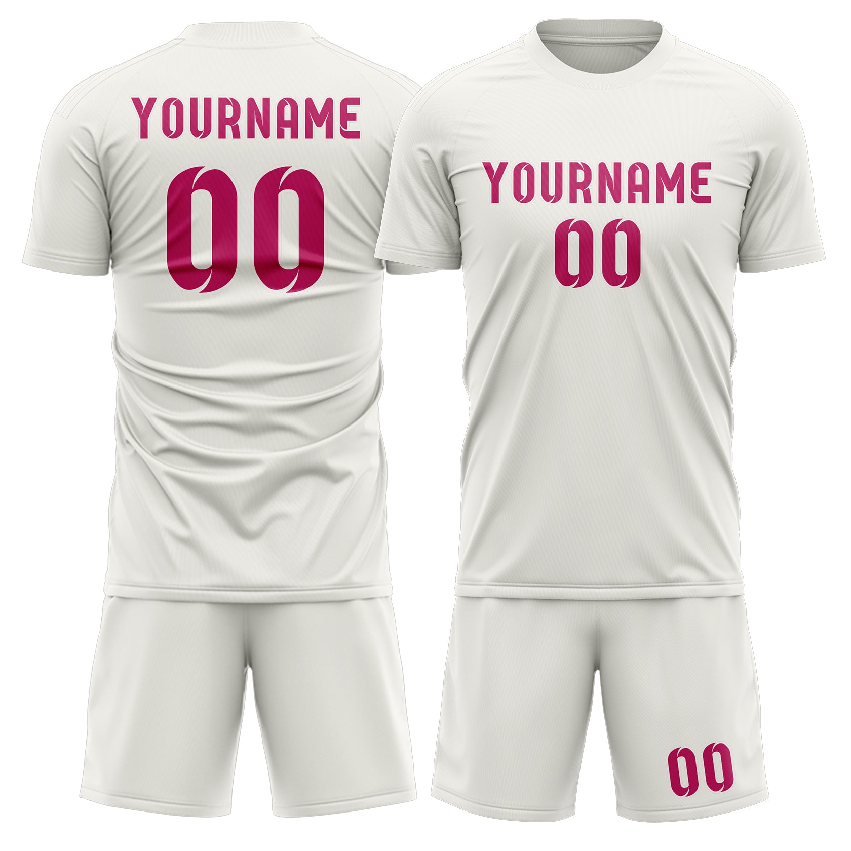 Custom White Pink Soccer Set