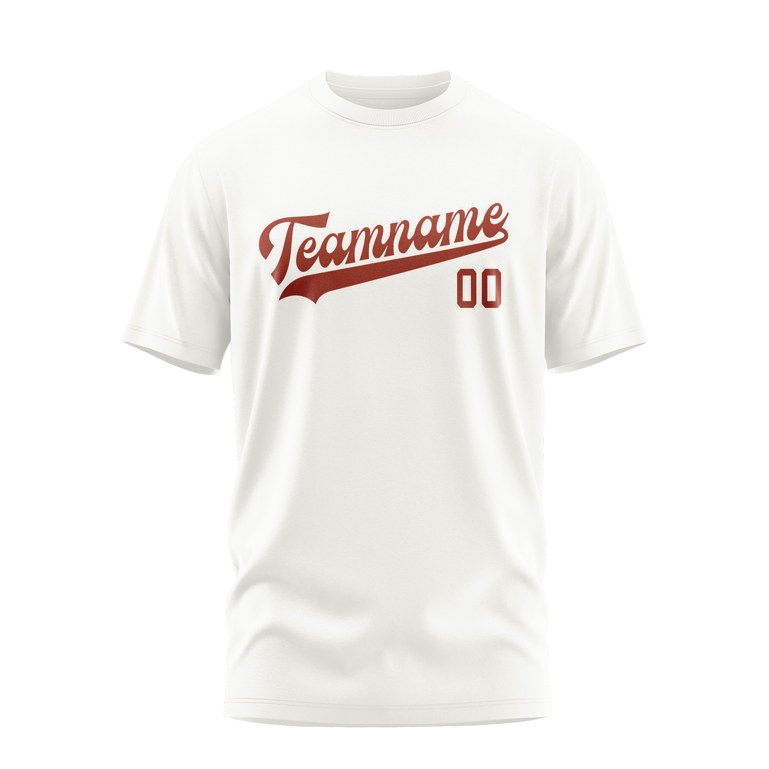 Custom White Coral Red T-Shirt