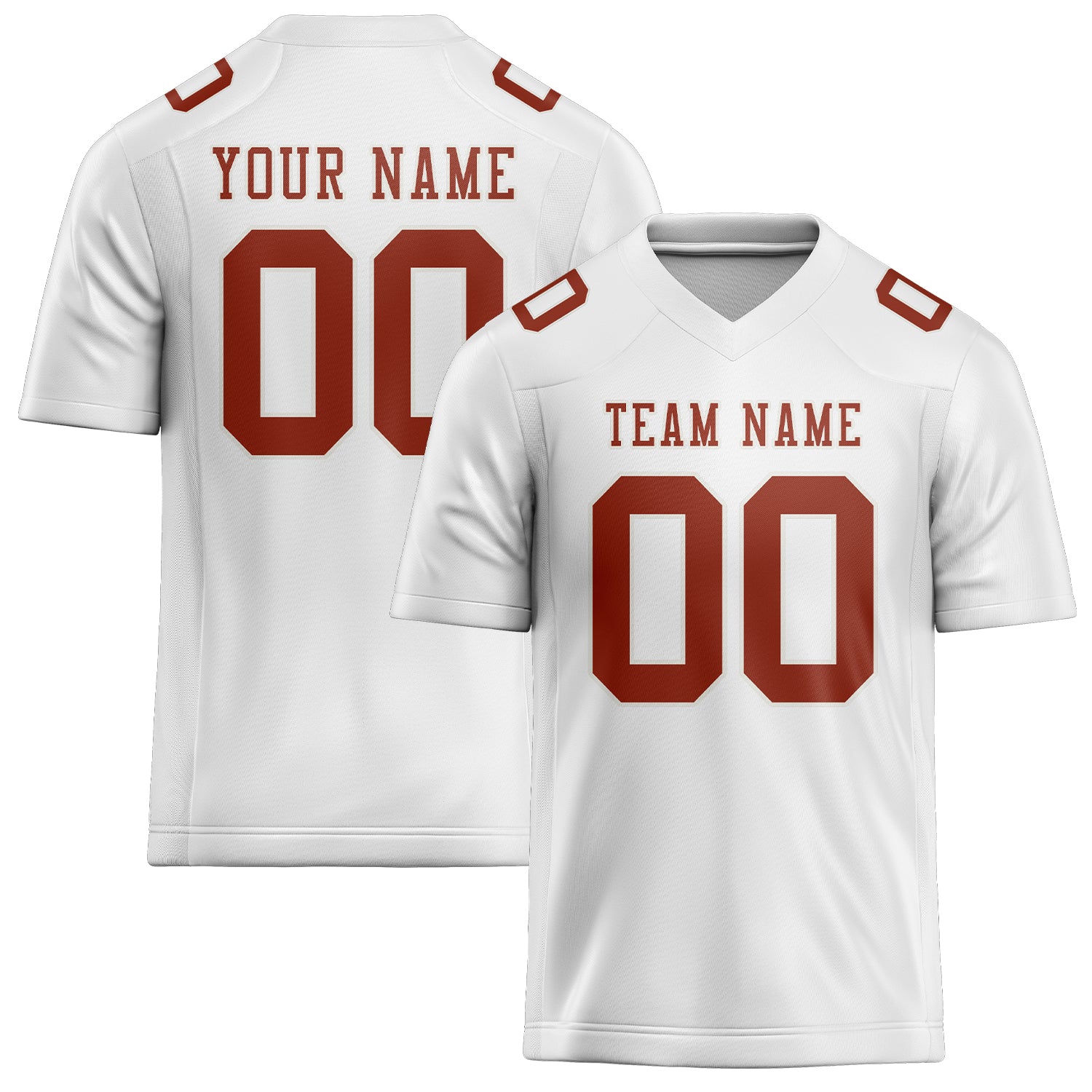 Custom White Coral Red Football Jersey
