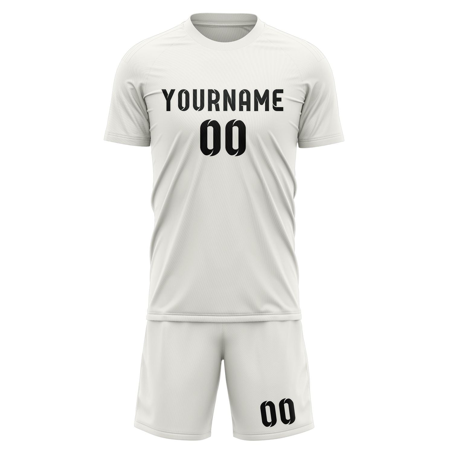 Custom White Black Soccer Set