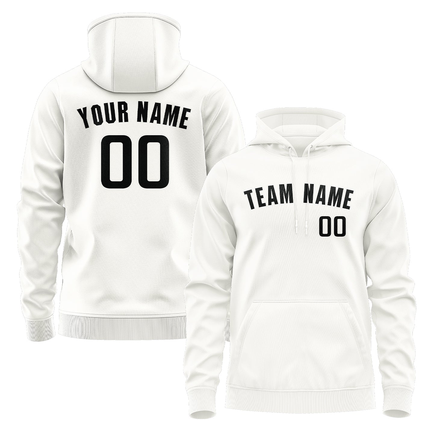 Custom White Black Hoodie