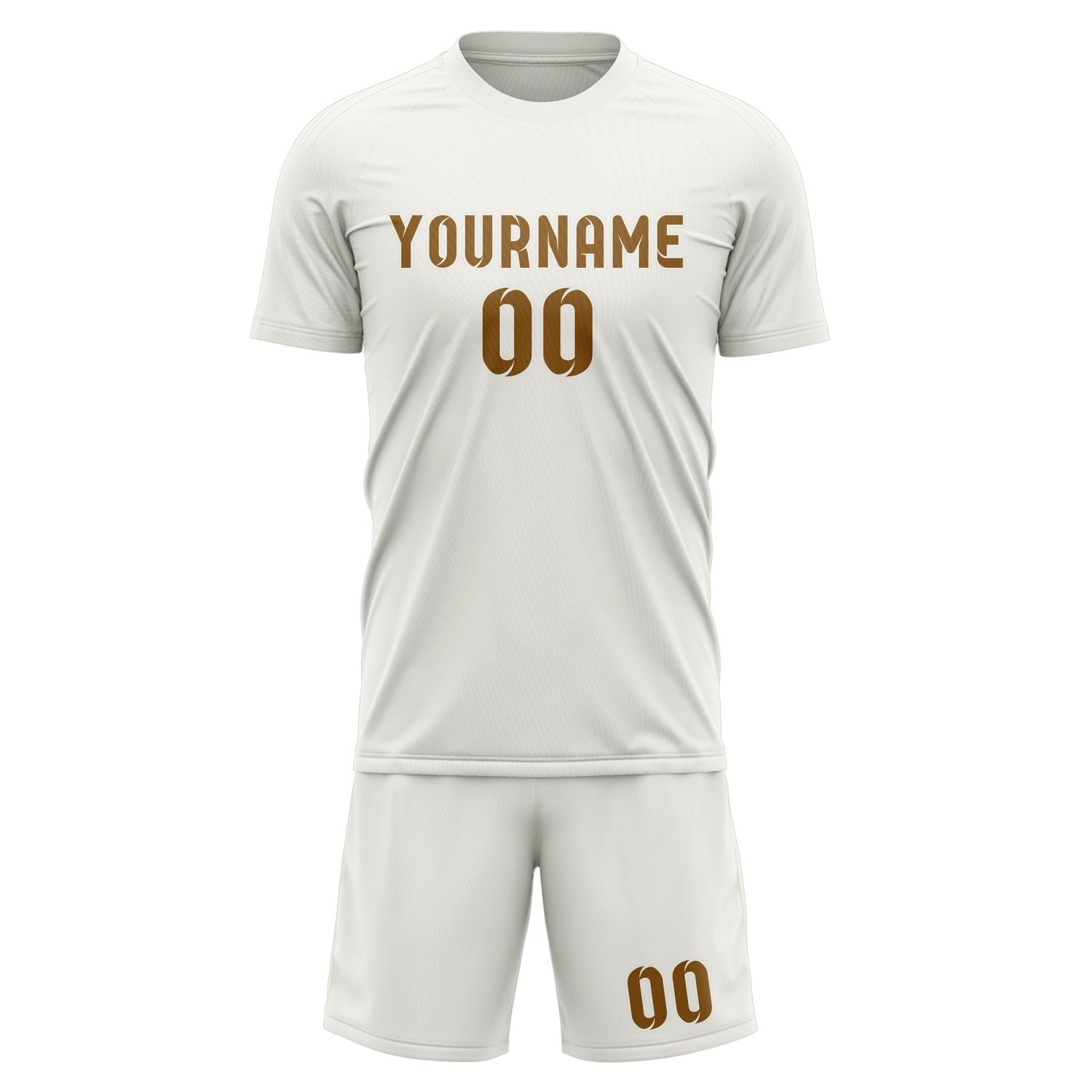 Custom White Khaki Soccer Set
