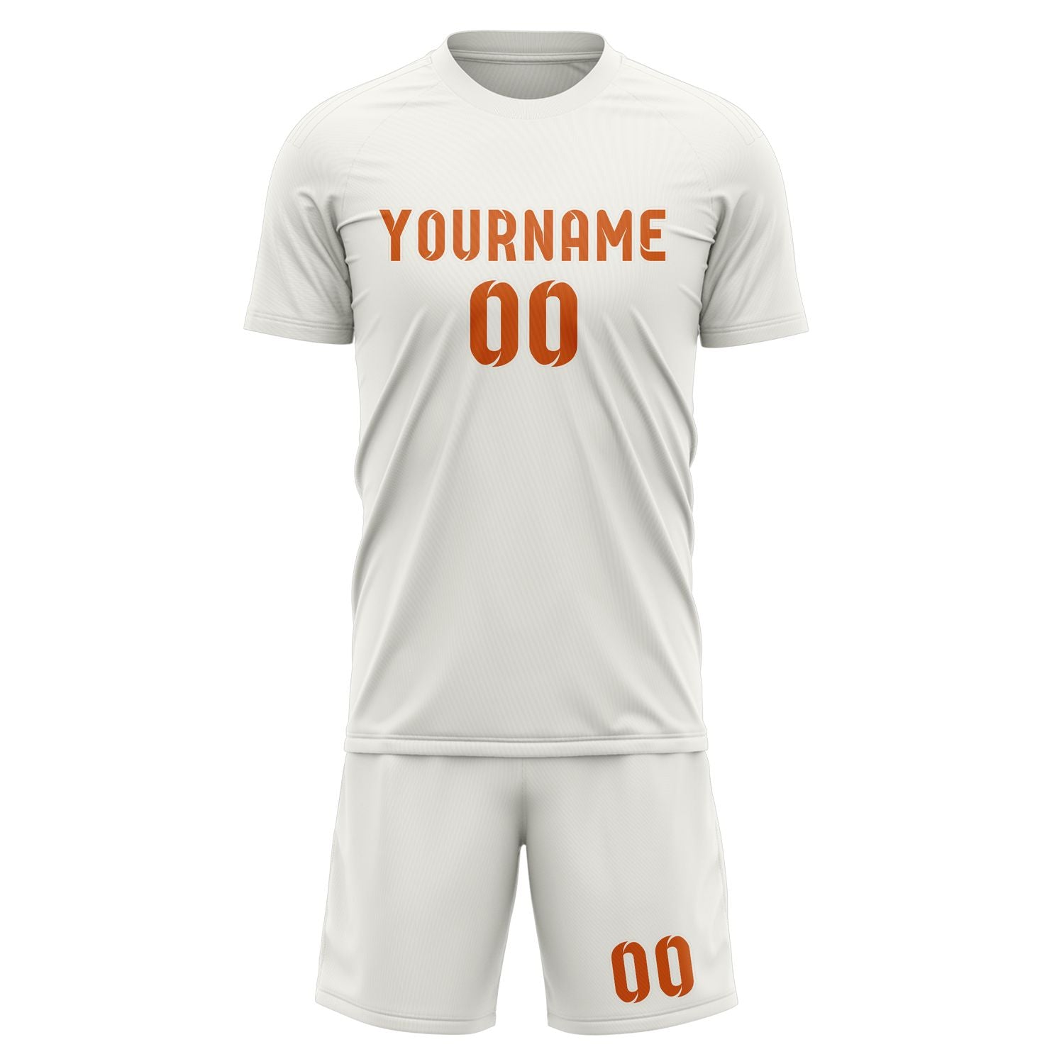 Custom White Orange Soccer Set