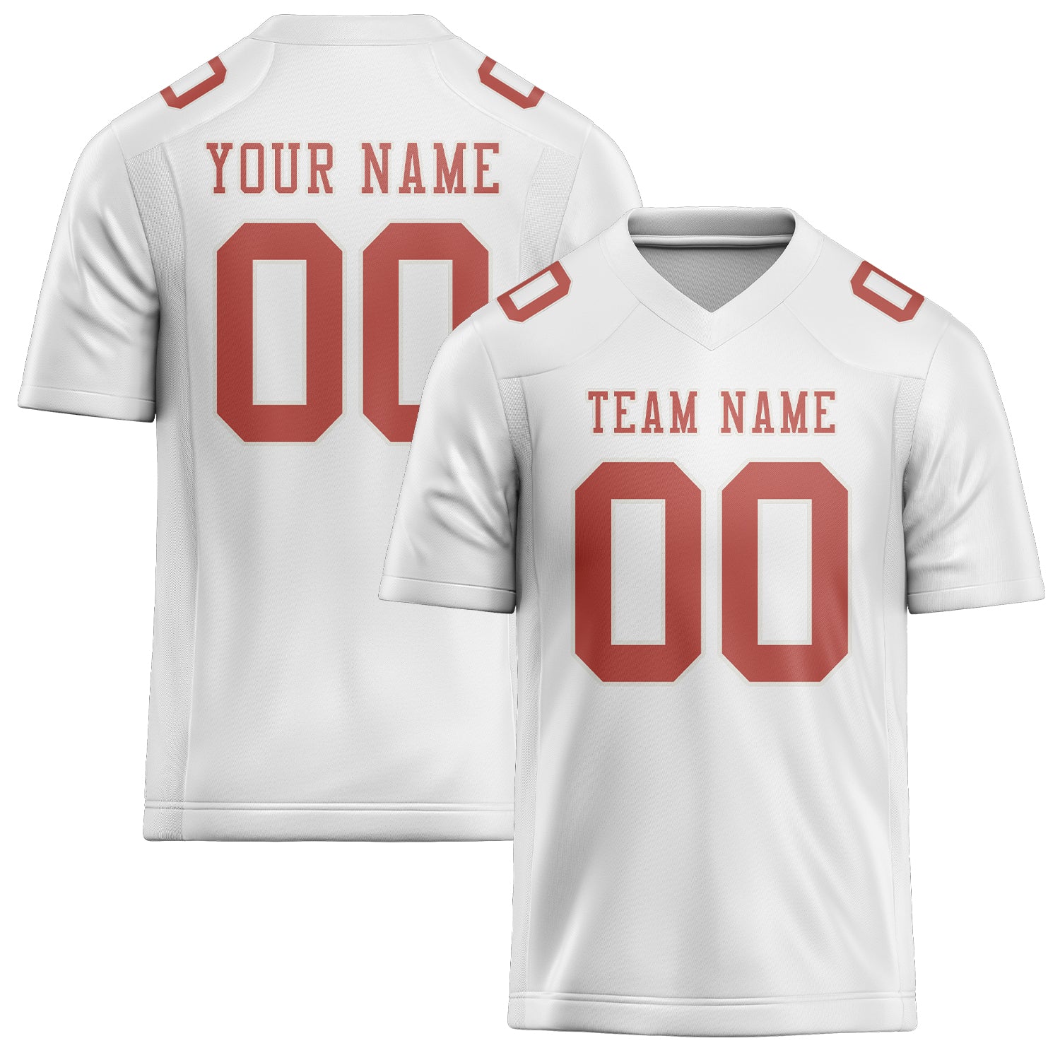 Custom White Copper Rose Football Jersey