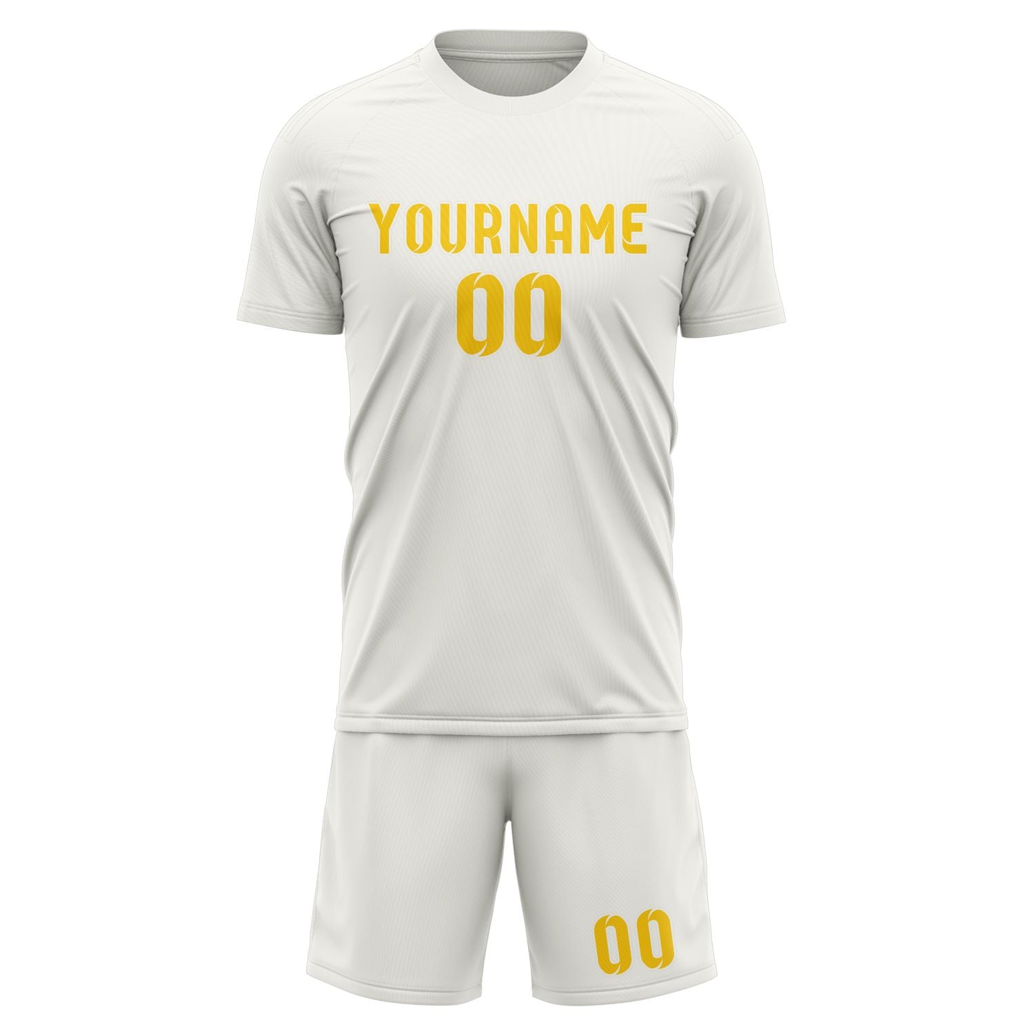 Custom White Gold Soccer Set