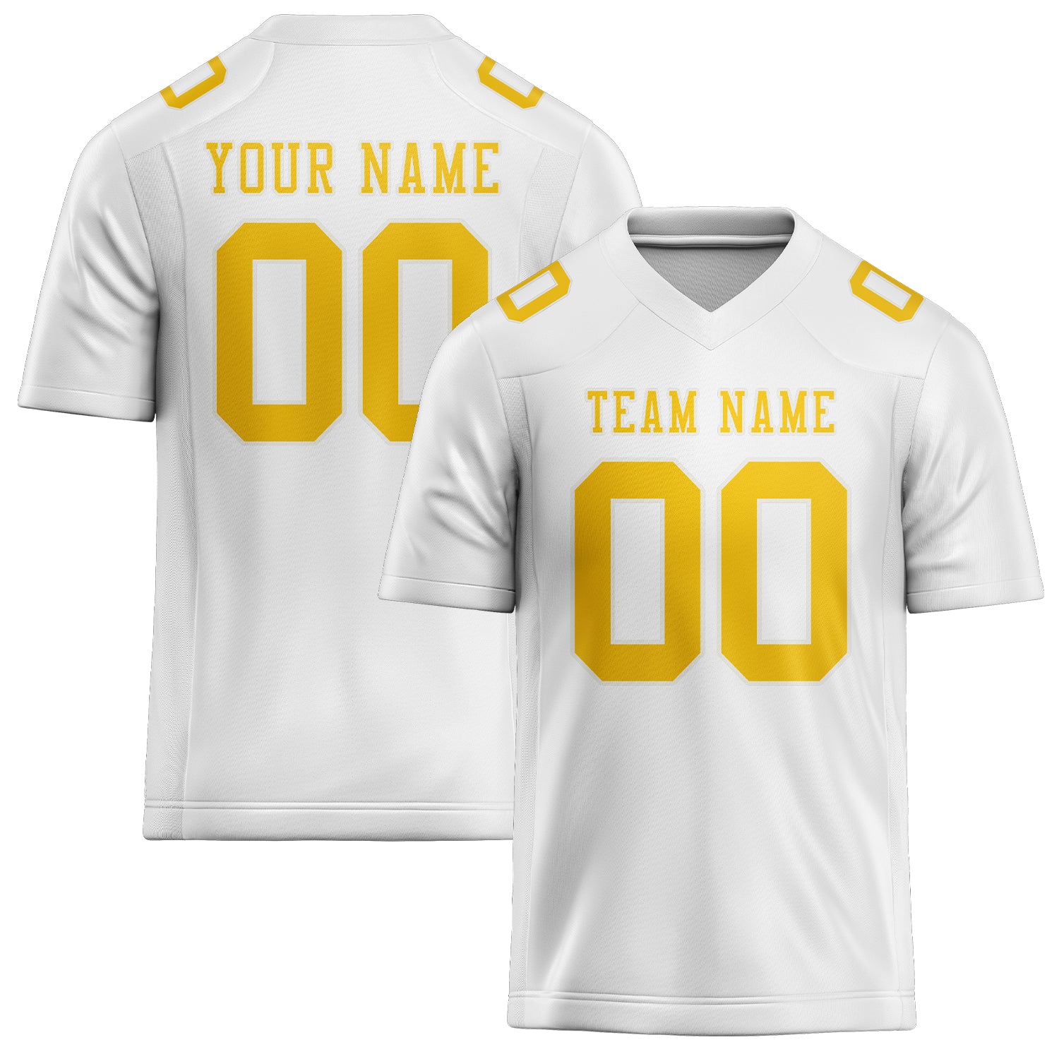 Custom White Gold Football Jersey