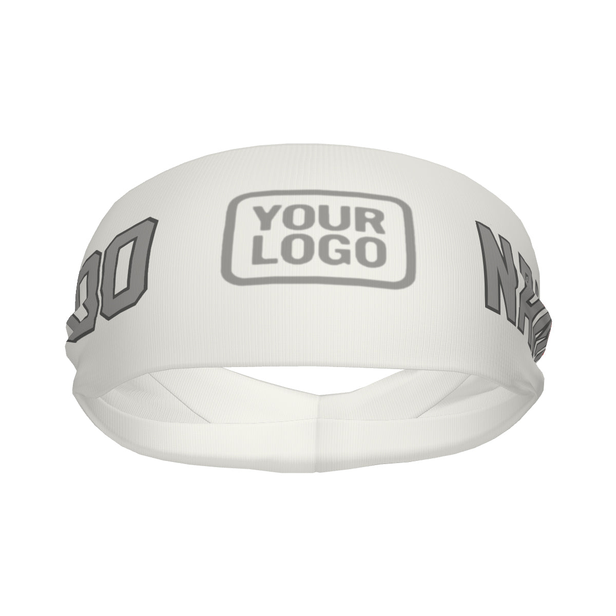 Custom White Gray Sports headband