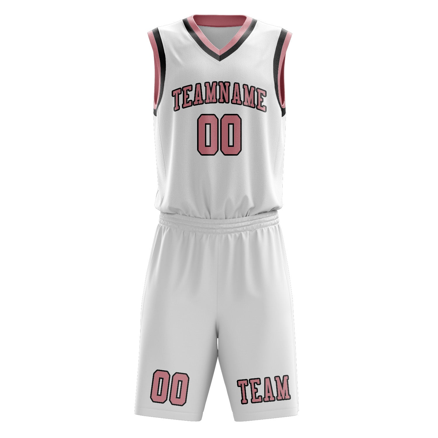 Custom White Light Pink Basketball Set
