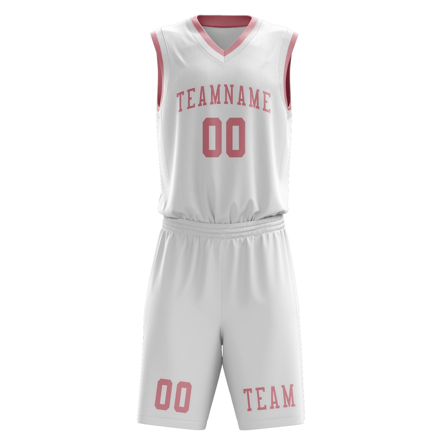 Custom White Light Pink Basketball Set