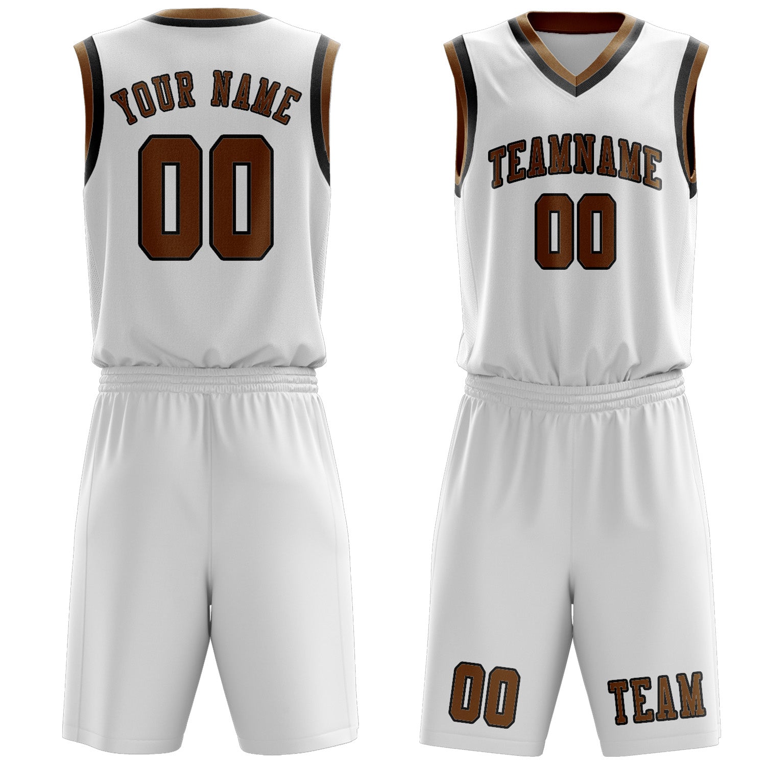 Custom White Khaki Basketball Set