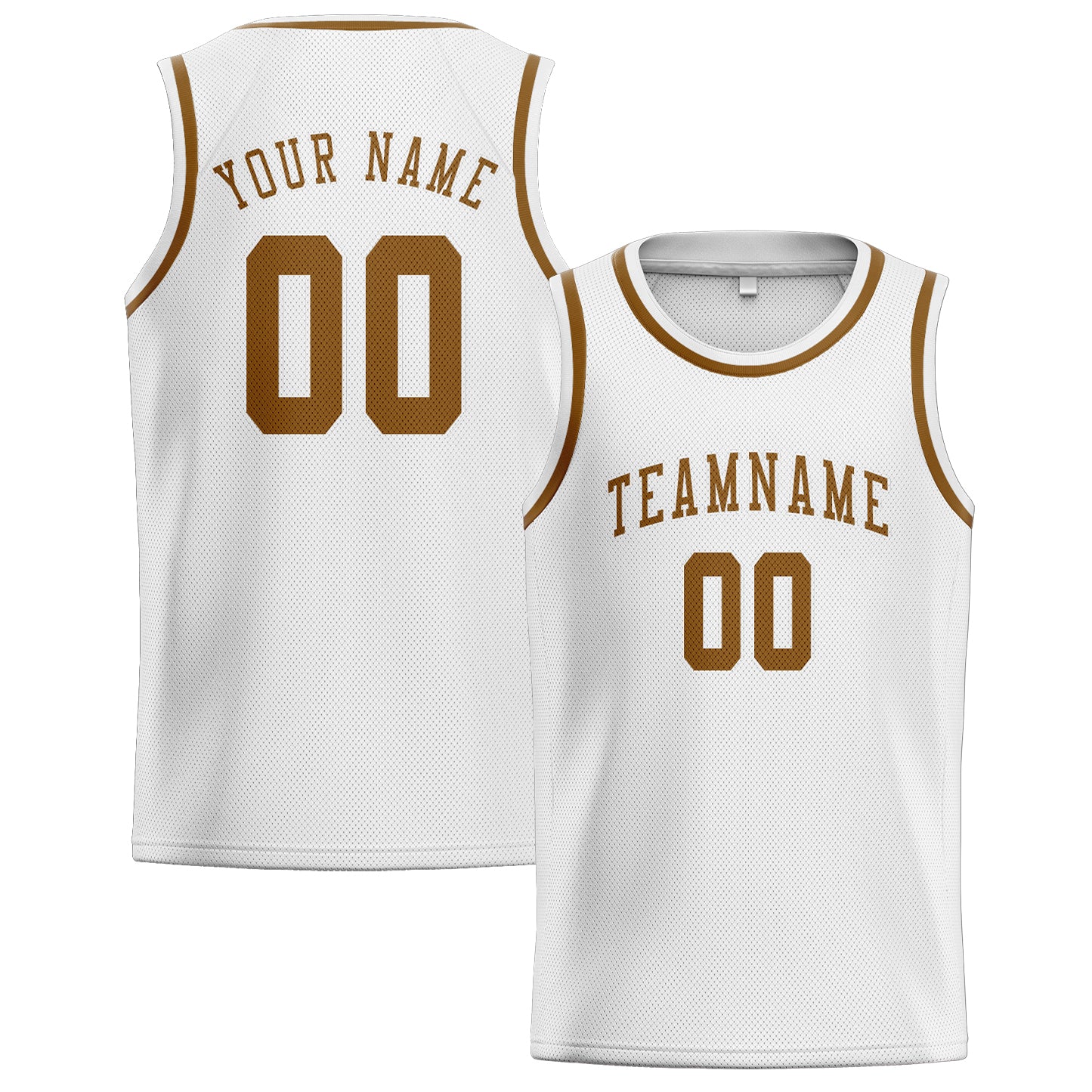 Custom White Khaki Basketball Jersey