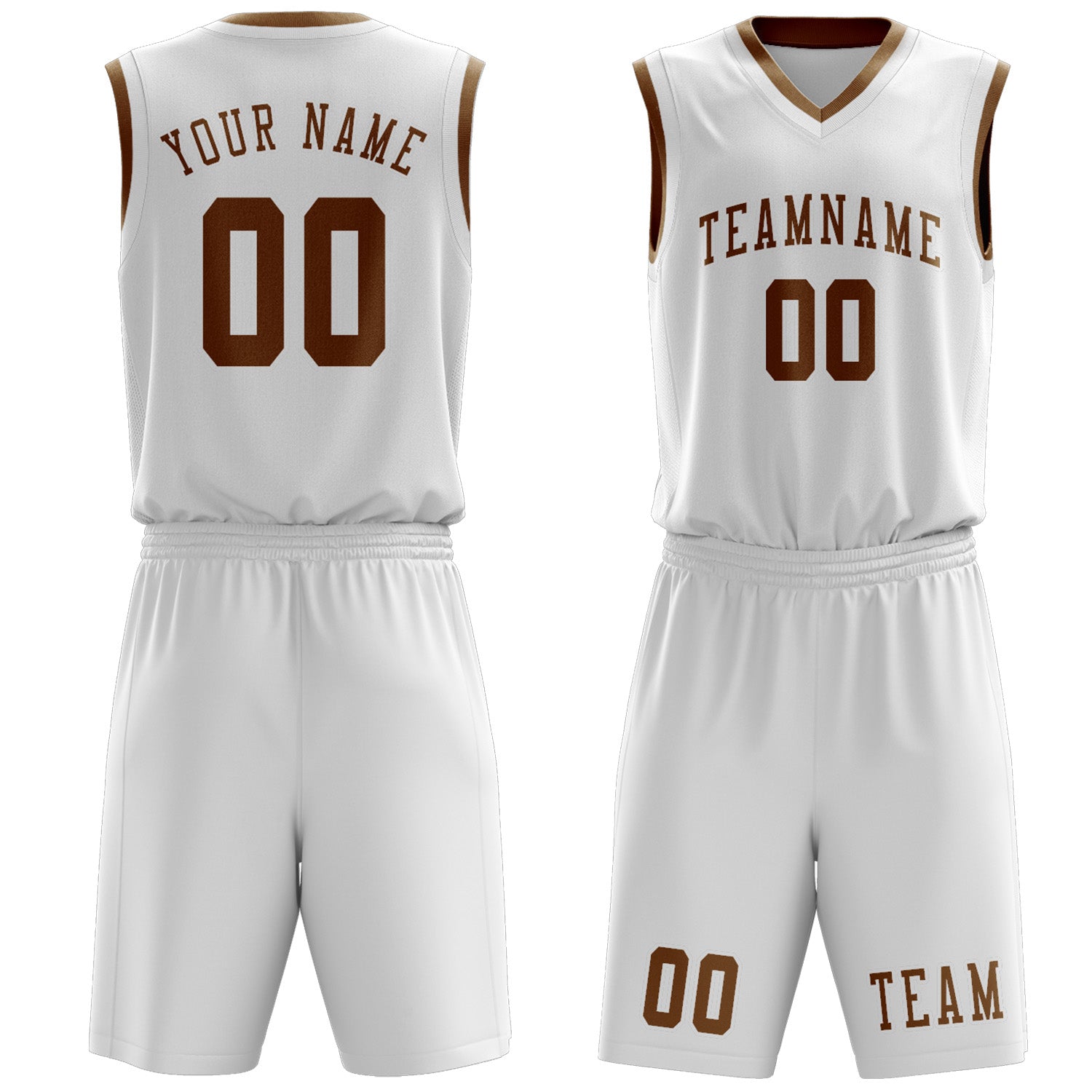 Custom White Khaki Basketball Set
