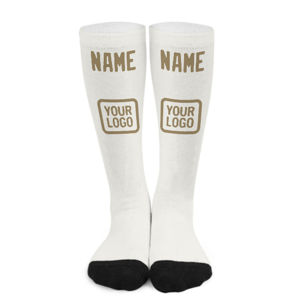 Custom White Light Khaki Knee-High Sock