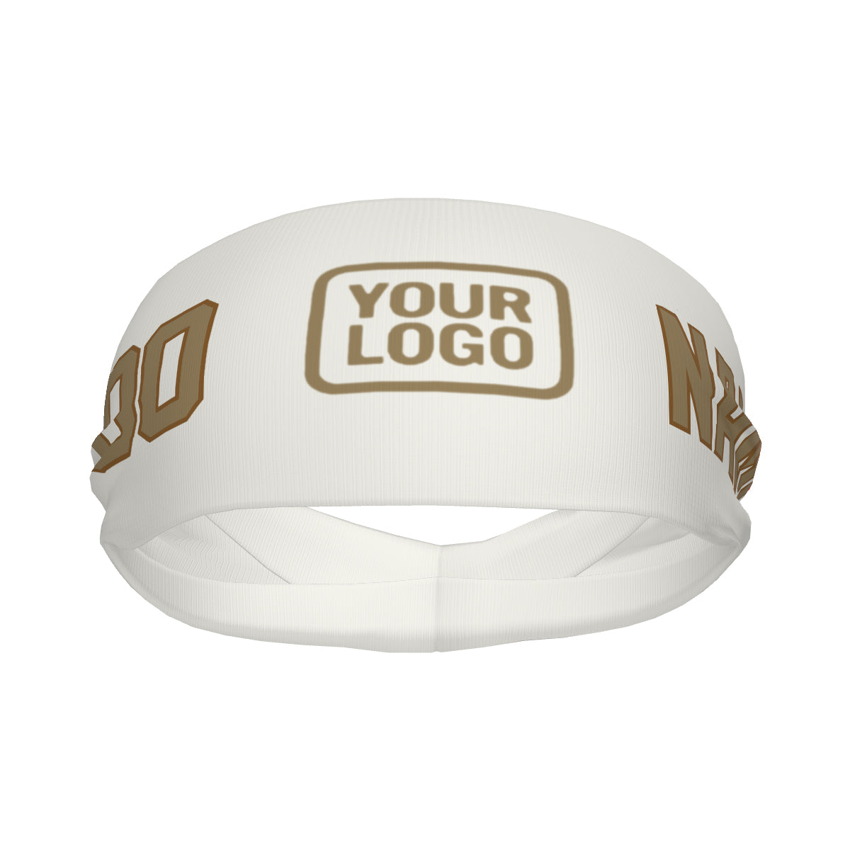 Custom White Light Khaki Sports headband