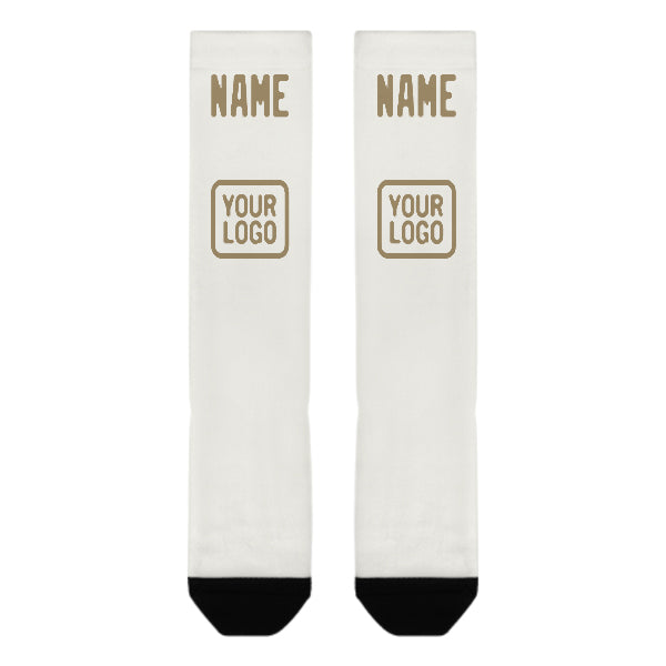 Custom White Light Khaki Knee-High Sock