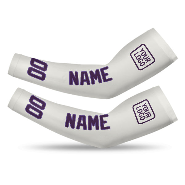 Custom White Purple Arm Sleeve