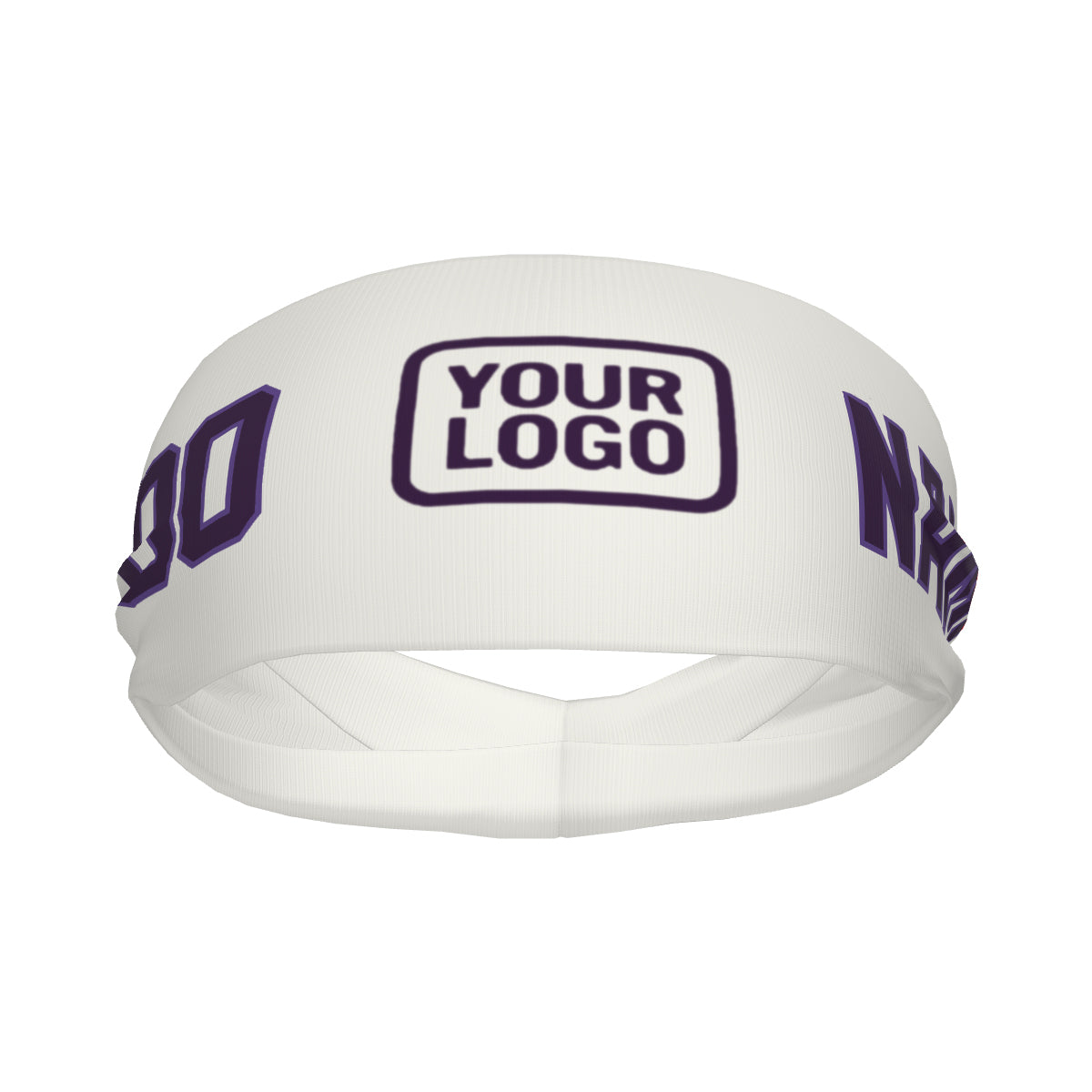 Custom White Purple Sports headband