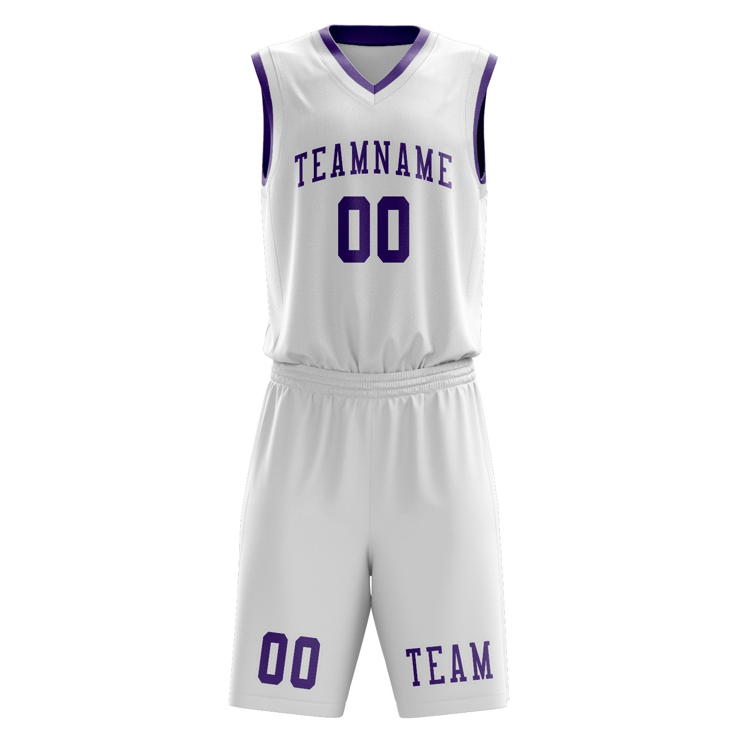 Custom White Light Purple Basketball Set