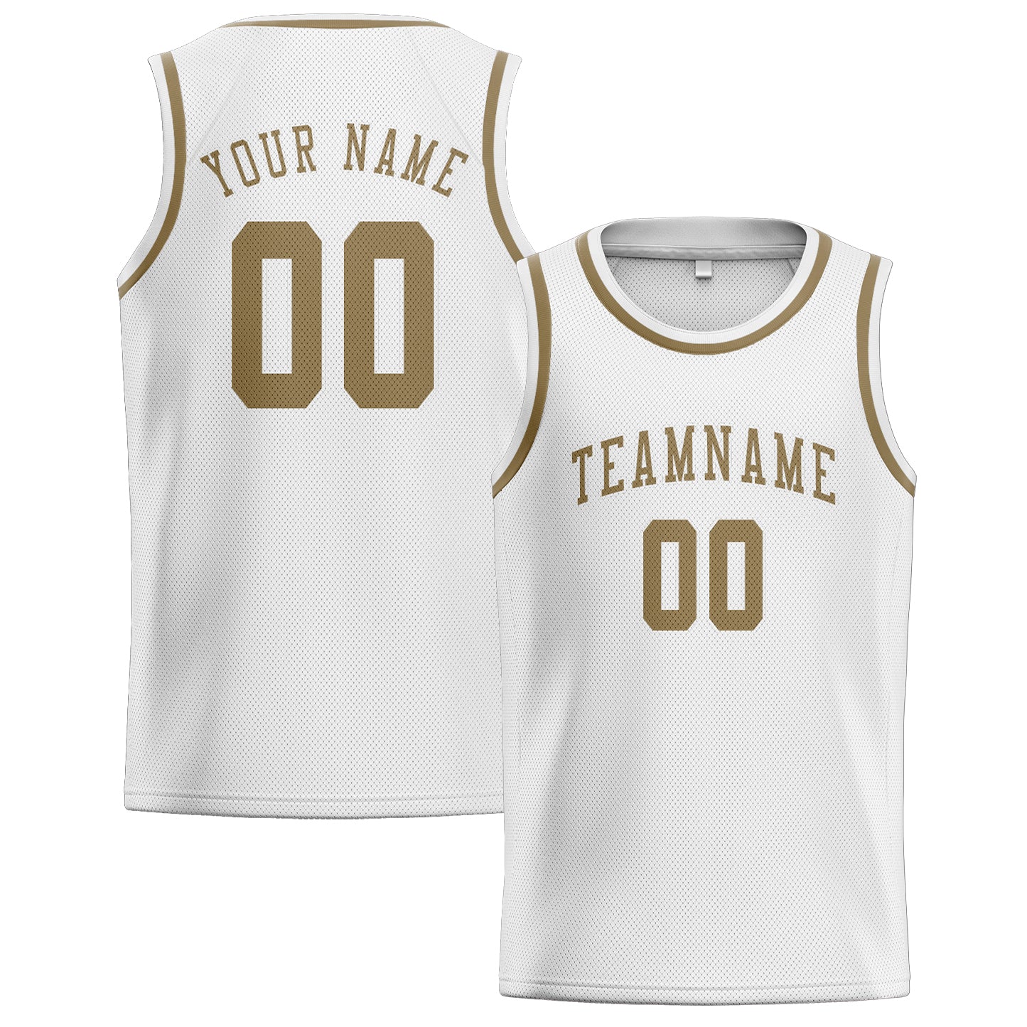 Custom White Light Khaki Basketball Jersey