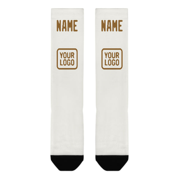 Custom White Khaki Knee-High Sock