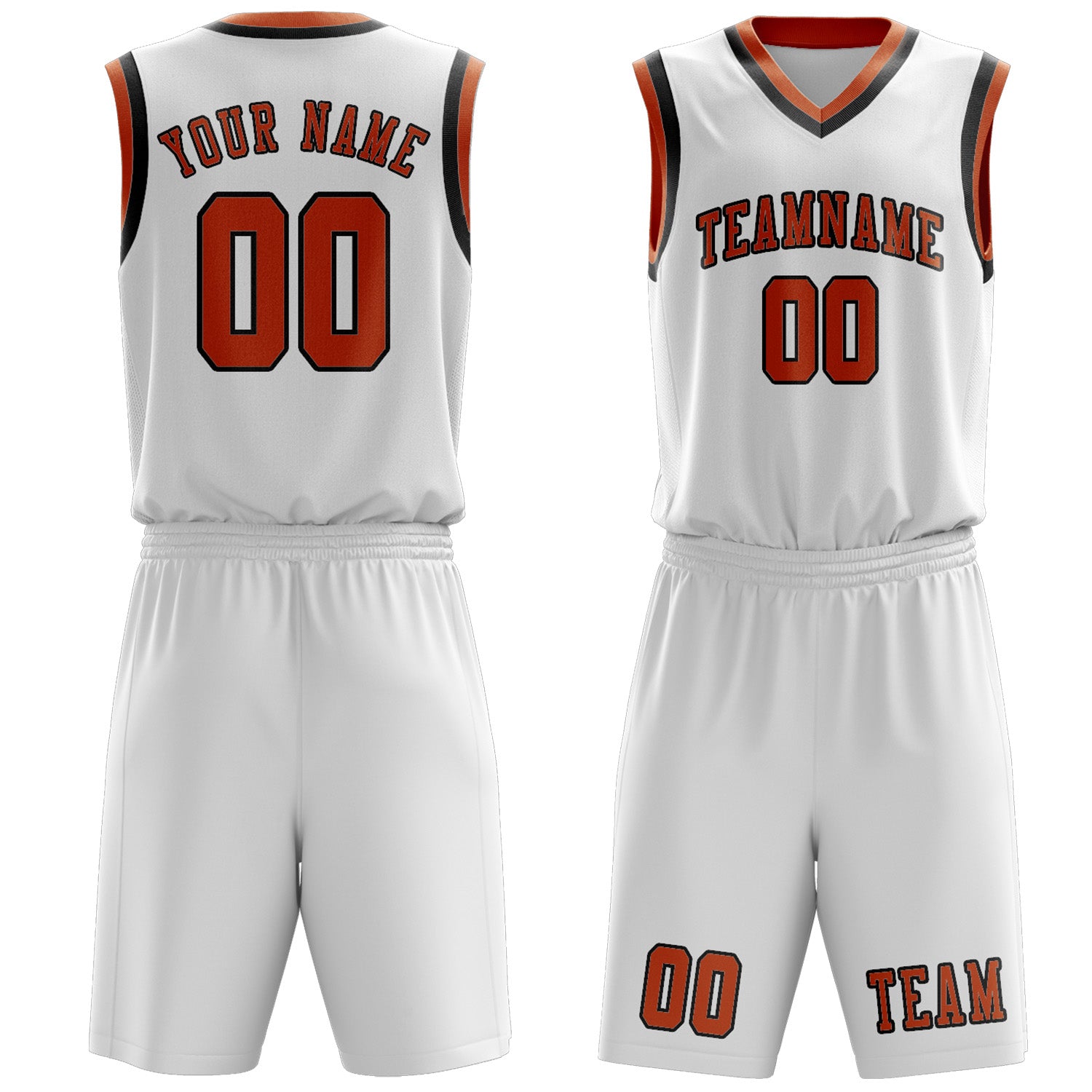 Custom White Orange Basketball Set