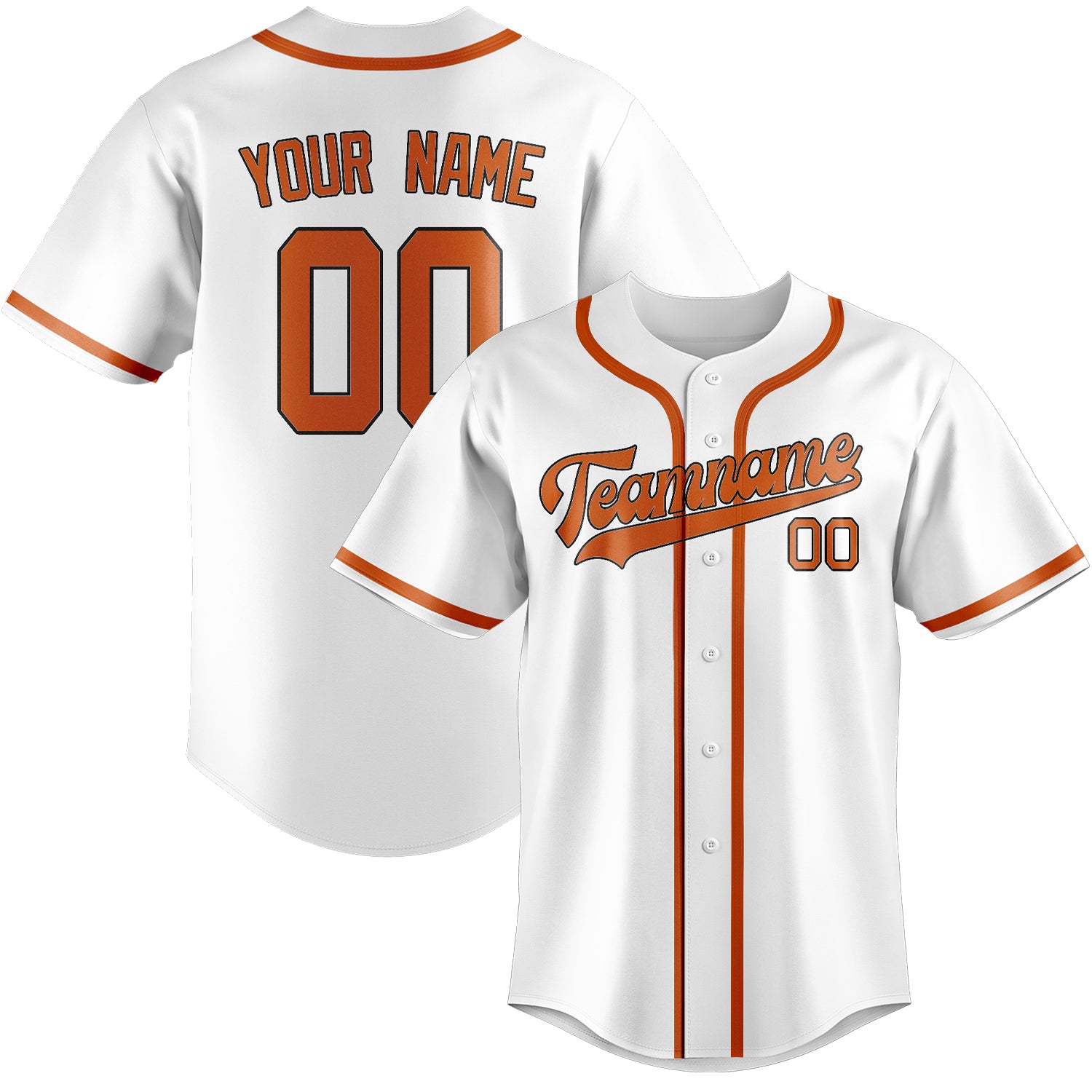 Custom White Orange Baseball Jersey