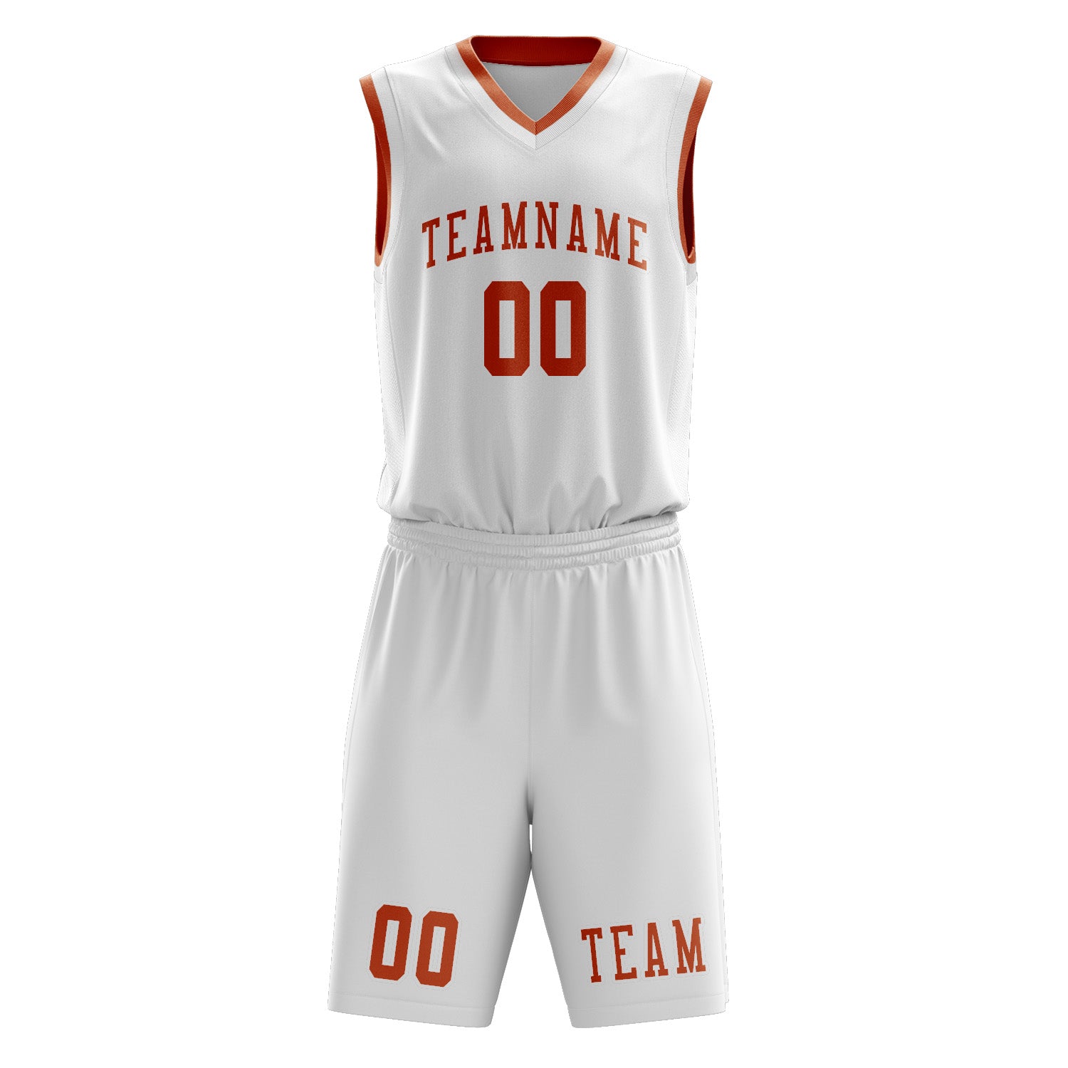 Custom White Orange Basketball Set