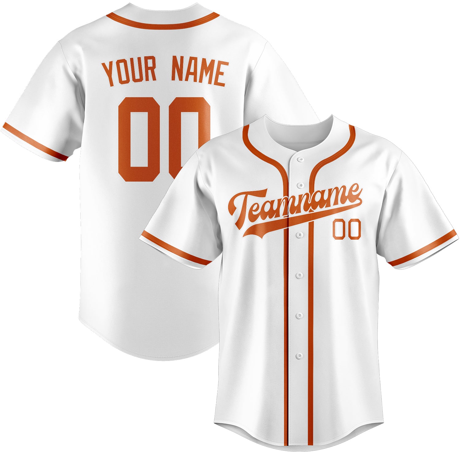 Custom White Orange Baseball Jersey