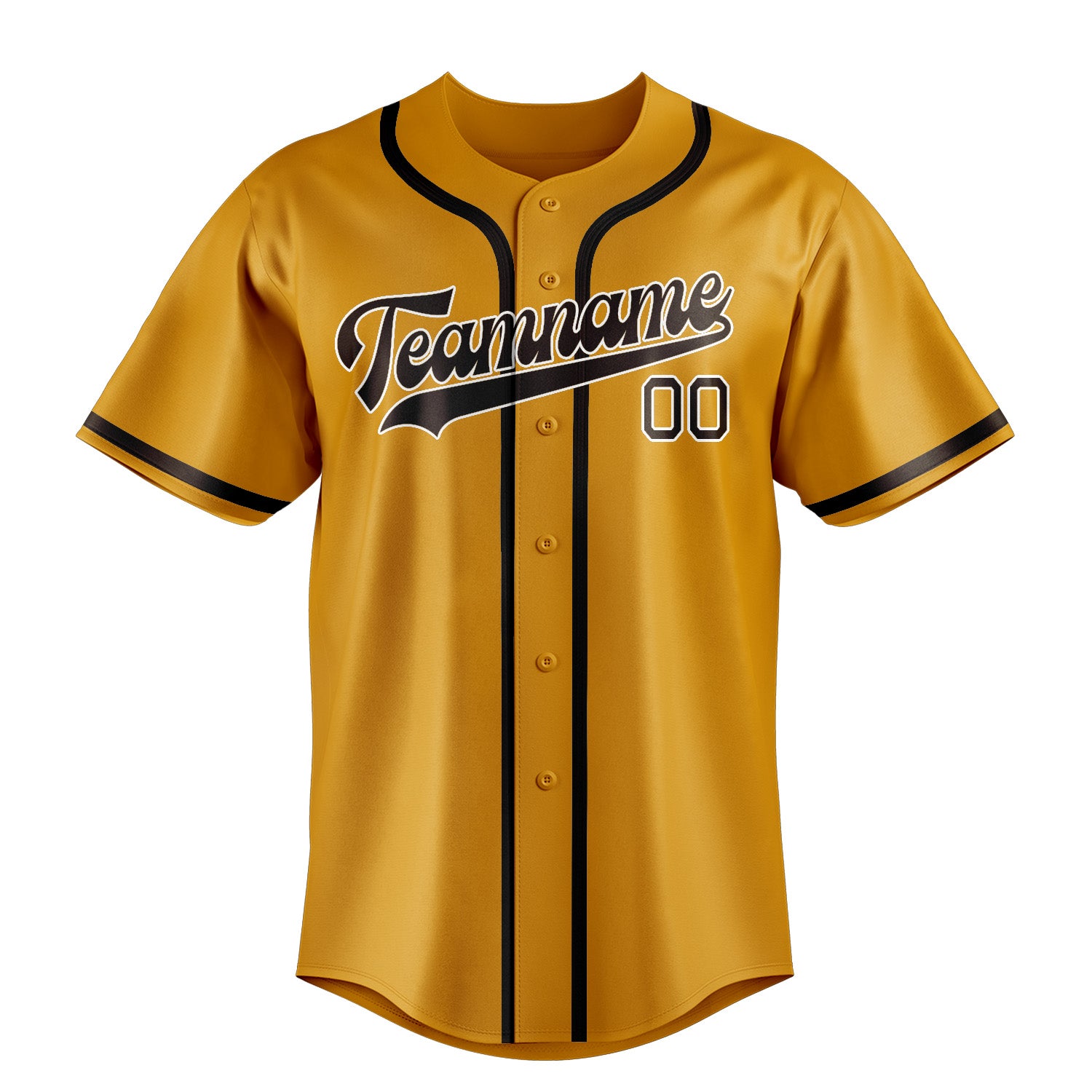 Custom Yellow Brown Baseball Jersey